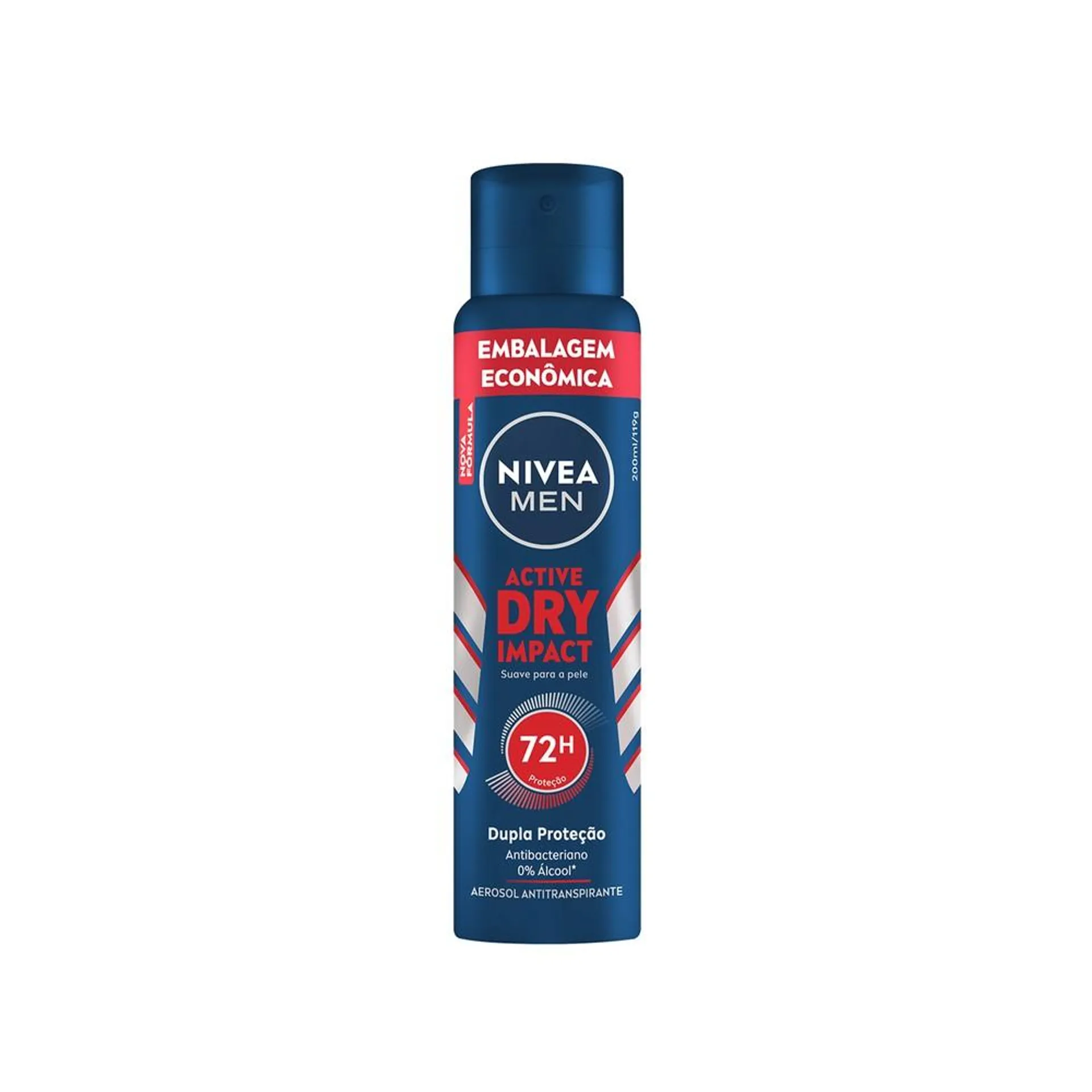 Desodorante Aerosol Nivea Active Dry Impact Masculino Embalagem Econômica 200ml