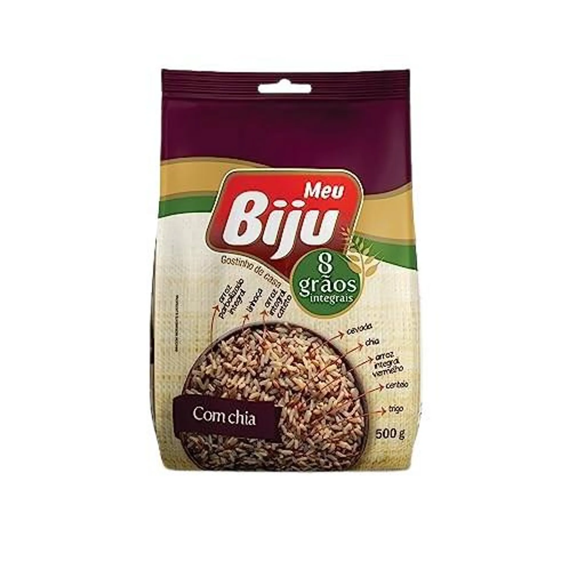 Arroz Integral 8 Grãos Meu Biju 500g