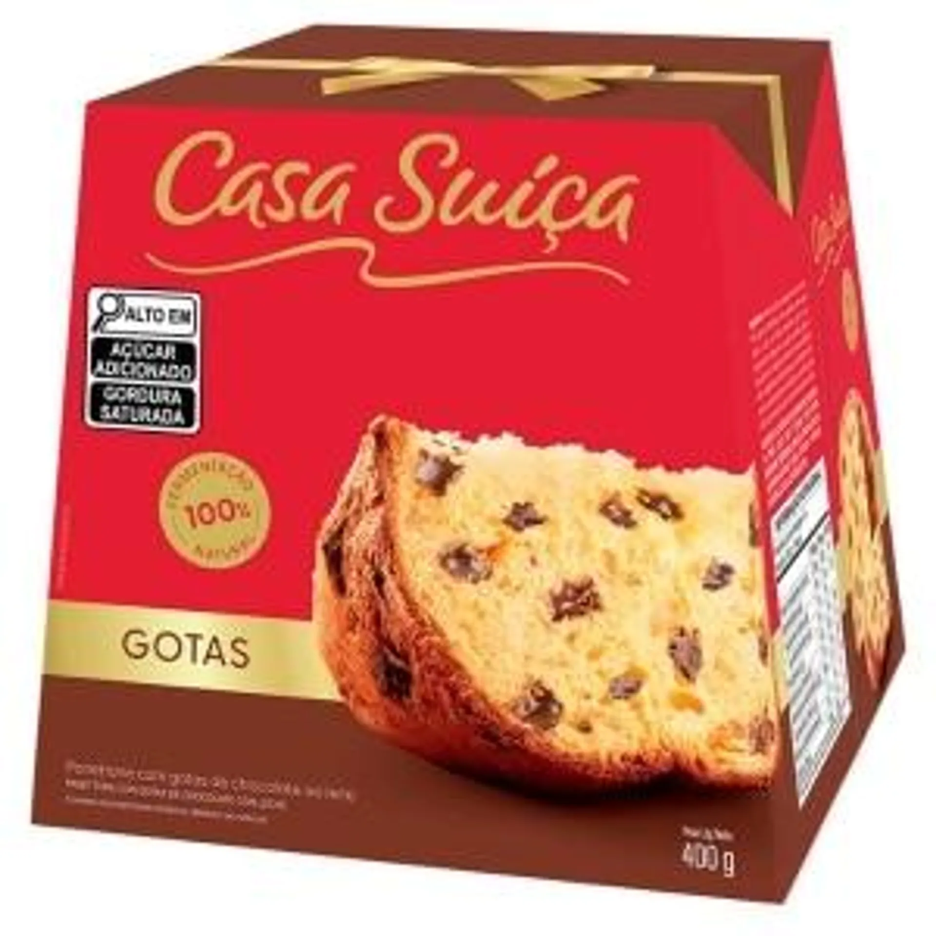 Panetone Gotas de Chocolate Casa Suíça 400g