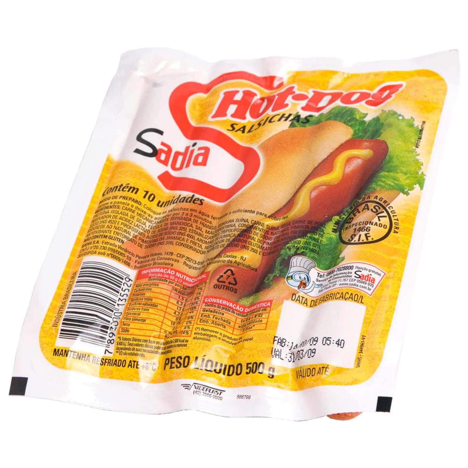 Salsicha Hot Dog Sadia 500g