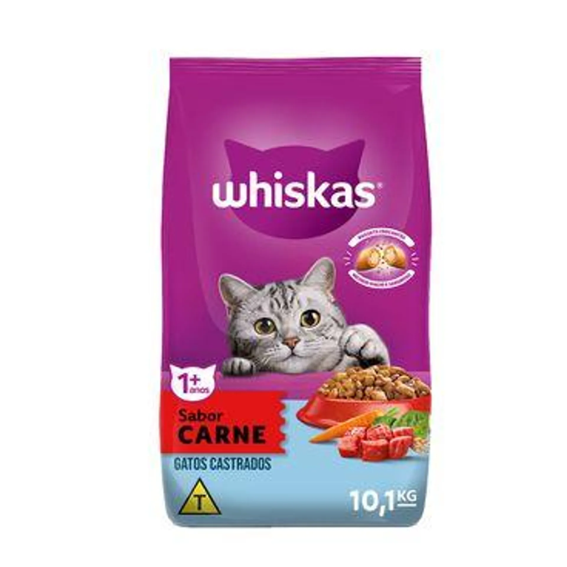 Ração Whiskas Gatos Adultos Castrados Carne 10,1 kg