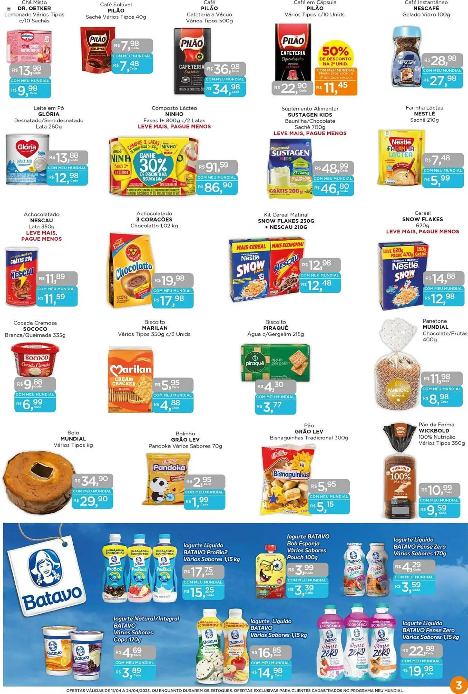 Encarte de Catálogo Supermercados Mundial 11 de abril até 24 de abril 2025 - Pagina 3