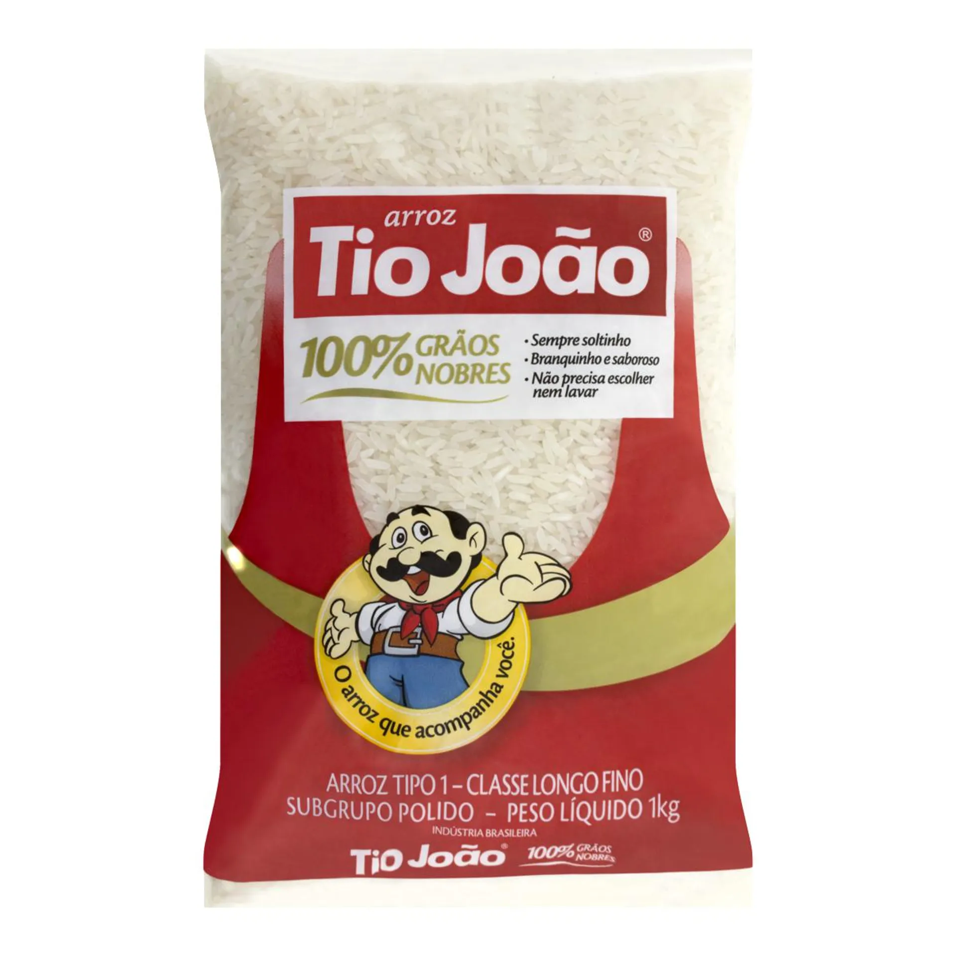 Arroz Agulhinha Tipo 1 TIO JOÃO Pacote 1kg