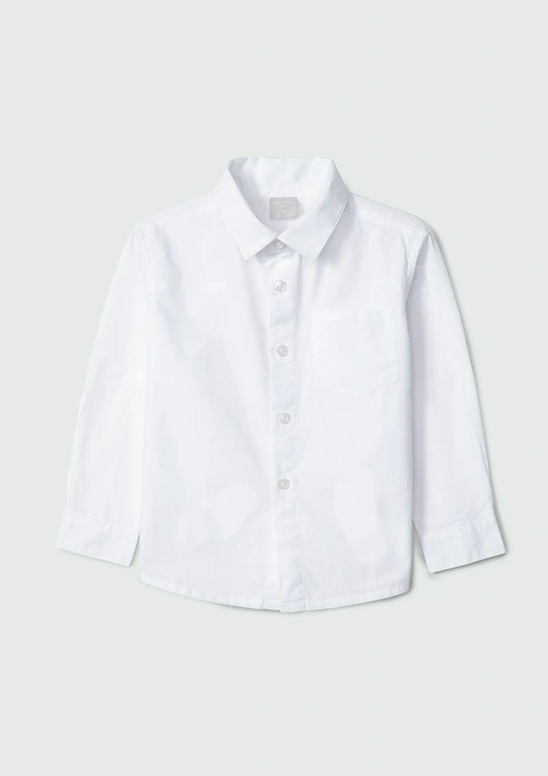 Camisa Infantil Menino Toddler Manga Longa - Branco