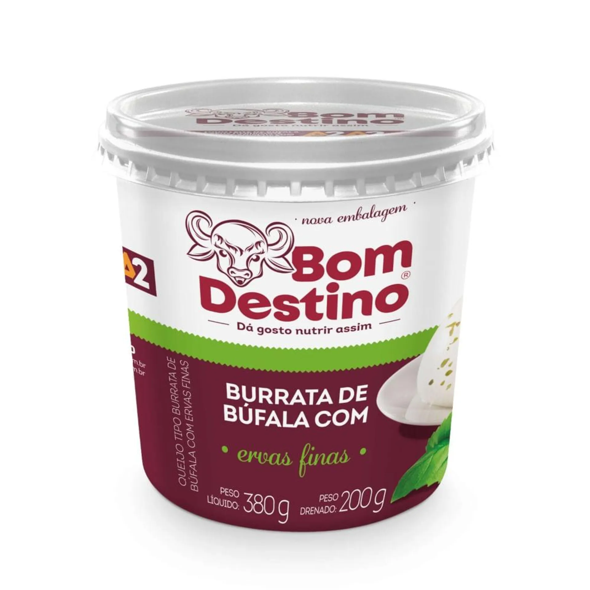 Queijo Burrata Búfala Bom Destino Ervas Finas 200g