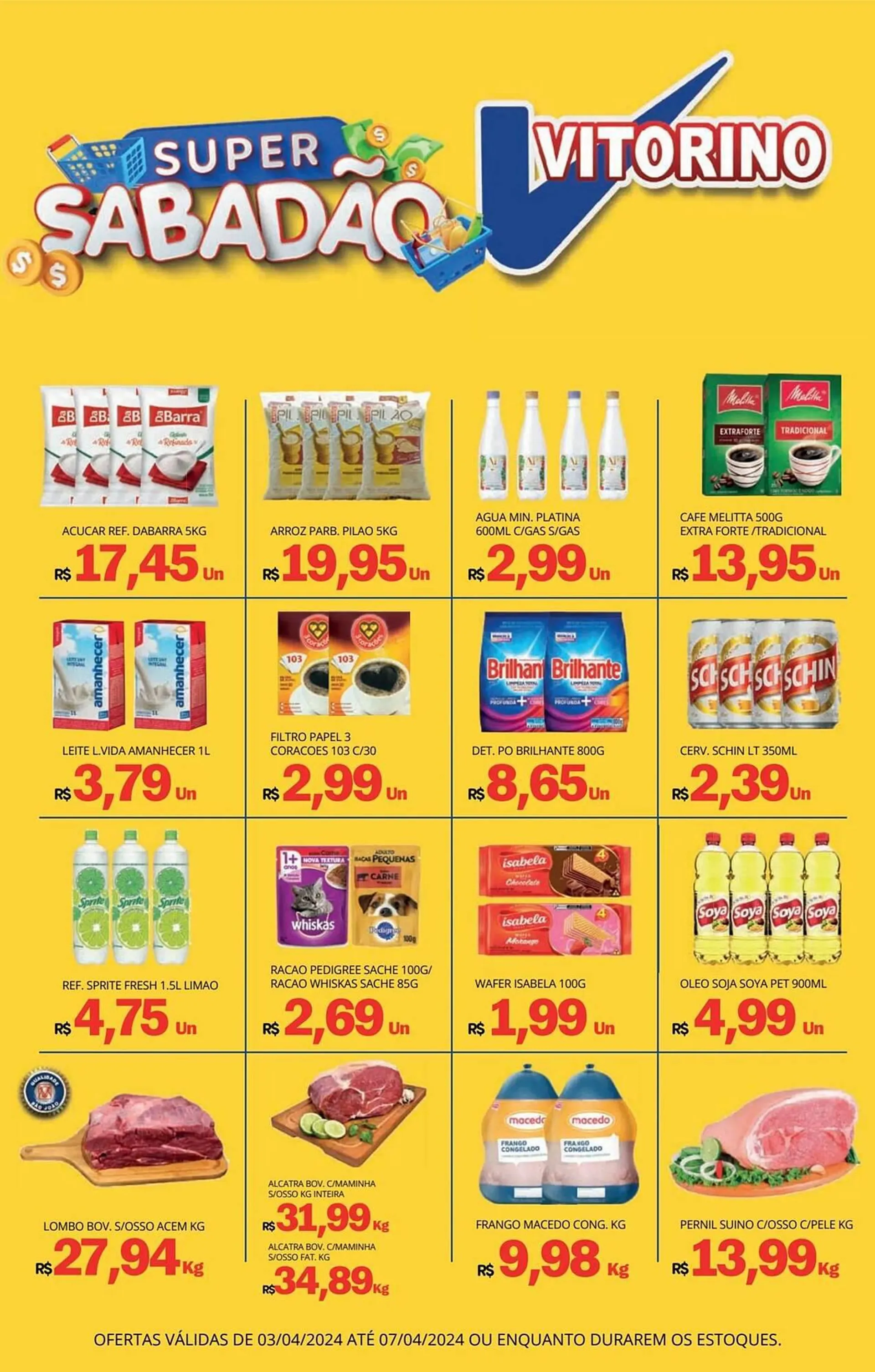 Encarte de Catálogo Supermercado Vitorino 3 de abril até 7 de abril 2024 - Pagina 
