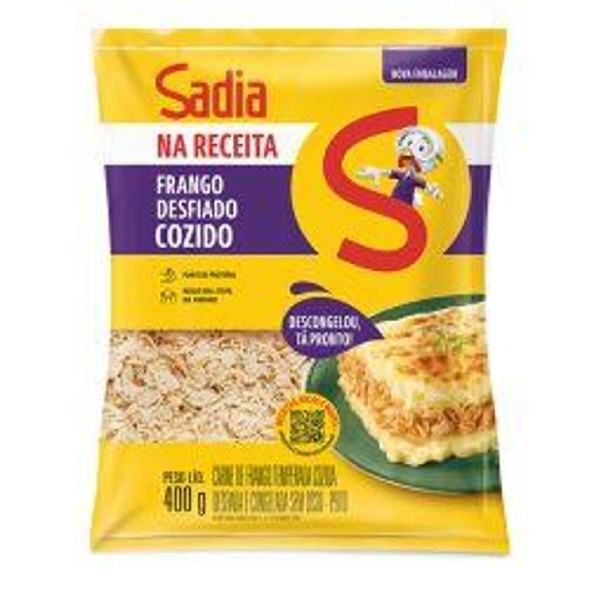 Peito Frango Sadia 400g Desfiado Cozido