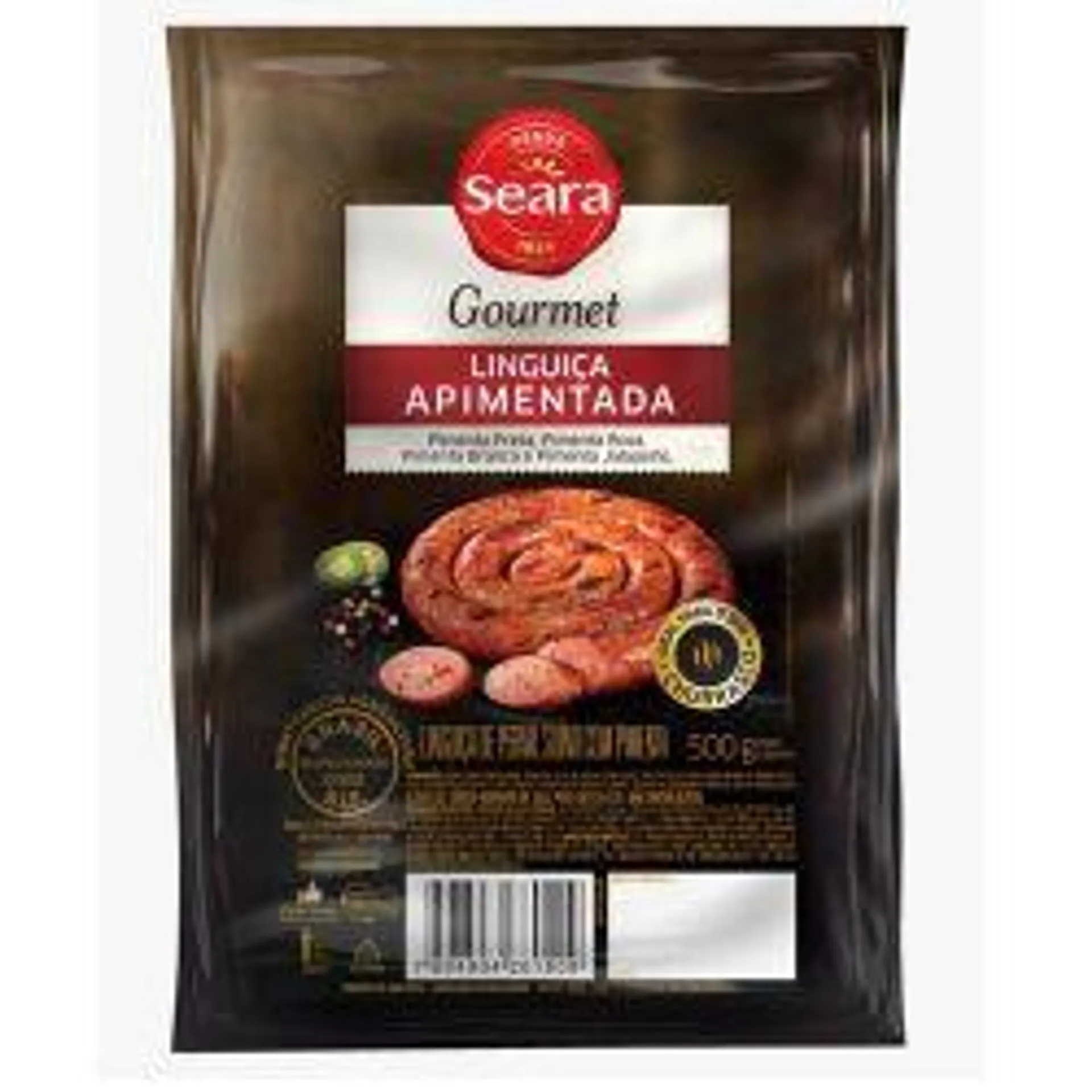 Linguica Pernil Seara Gourmet Com Pimenta 500g