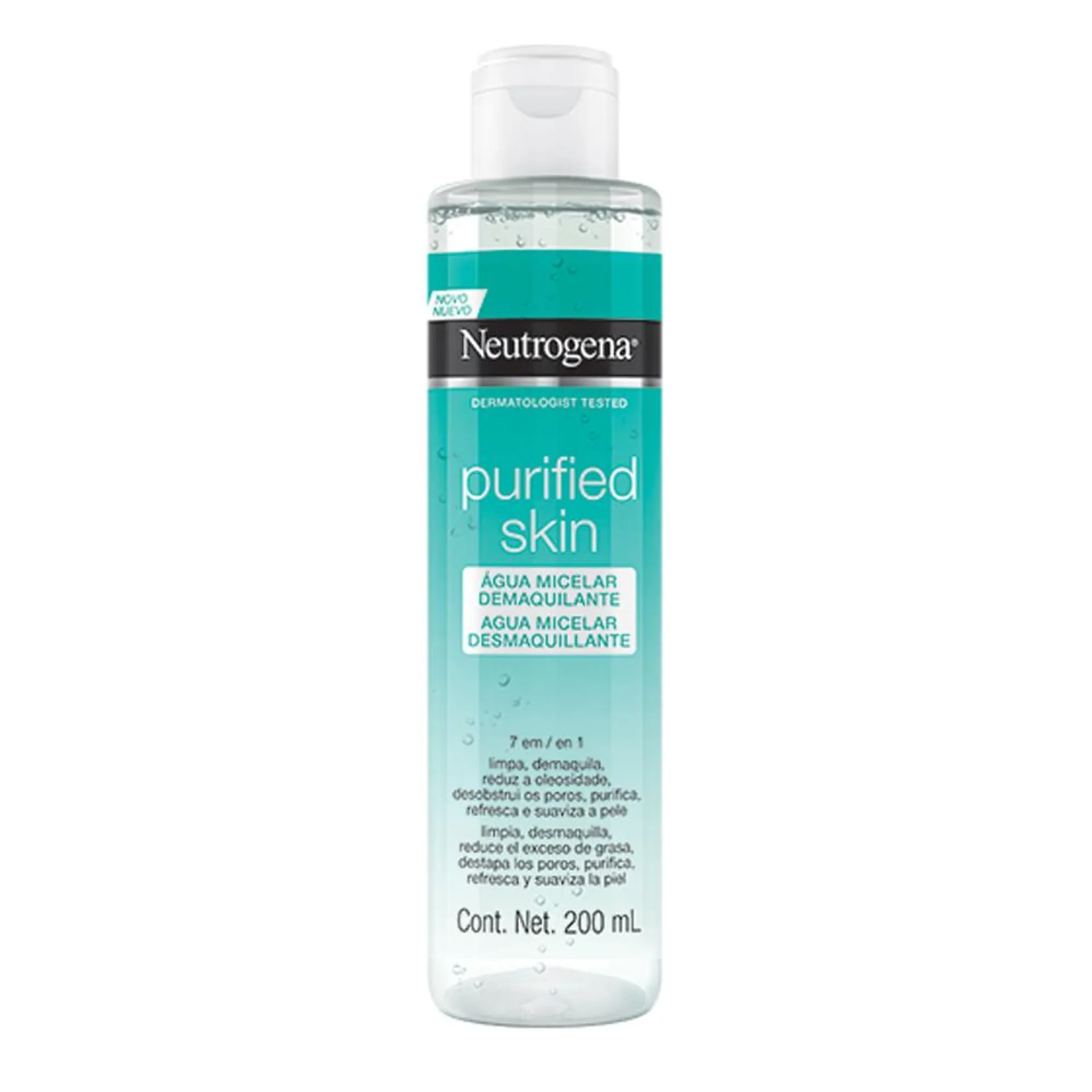 Locao Demaquilante Neutrogena 200ml Ag Micel 7 Em 1 Purified