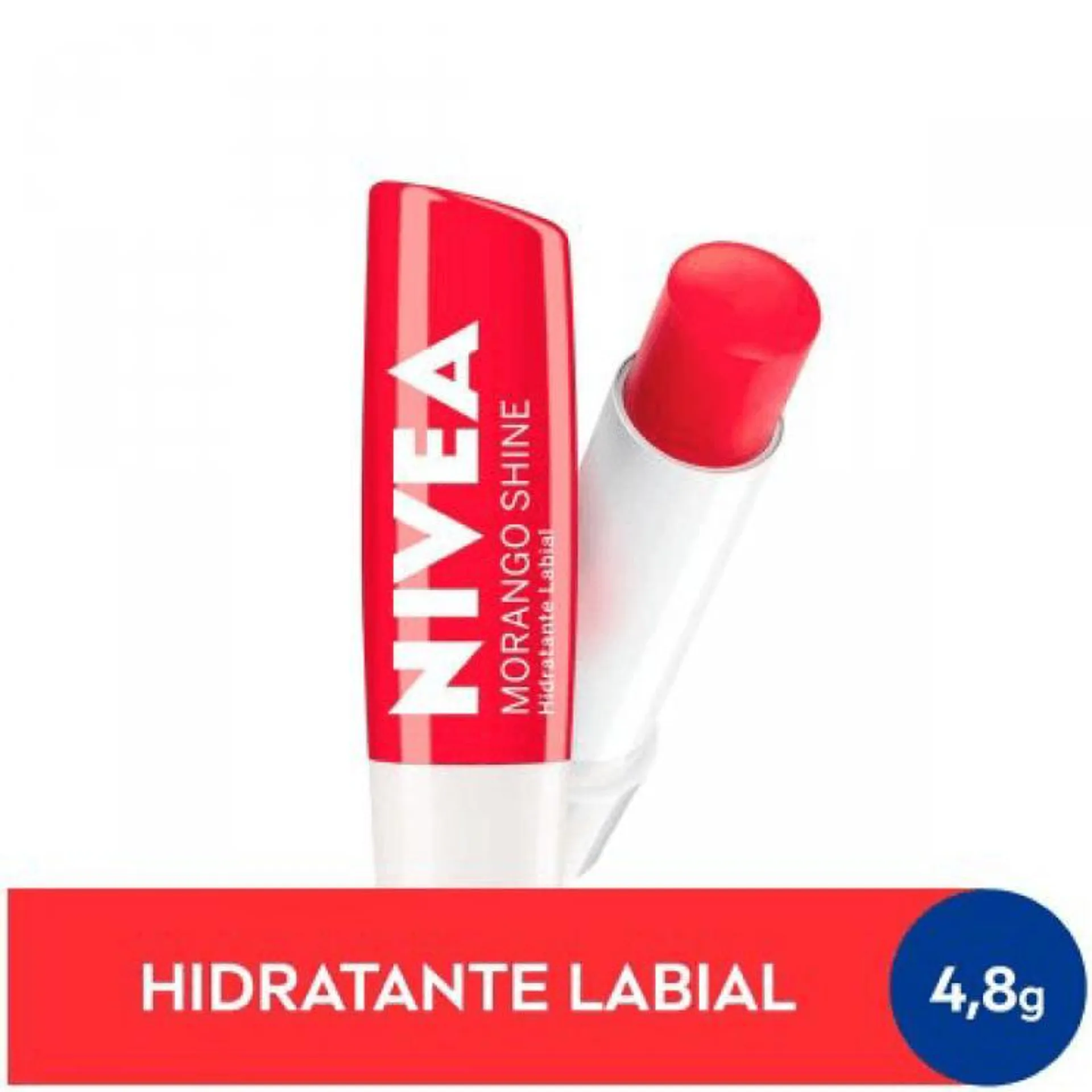 PROT LABIAL NIVEA MORANGO 4,8G - PROT LABIAL NIVEA LIP CARE MORANGO 4,8G