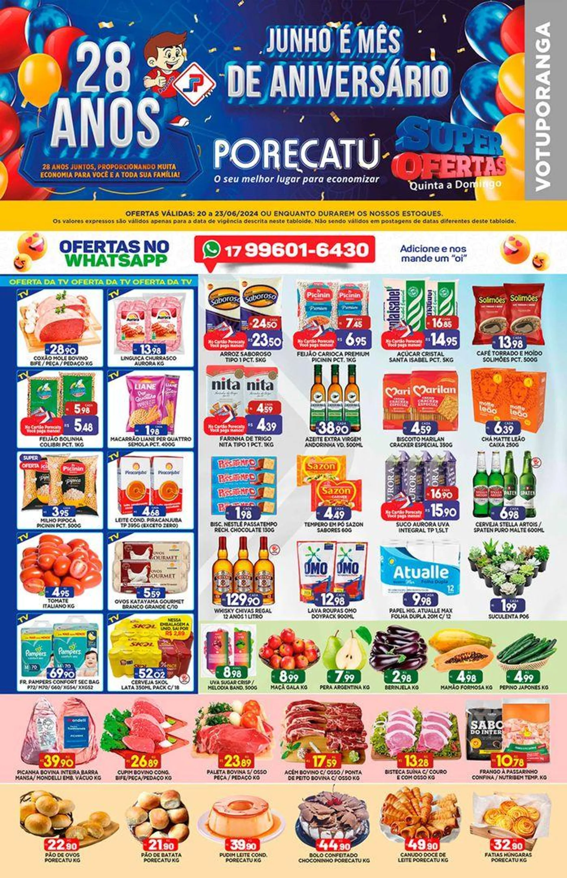 Encarte de Ofertas Rio Preto Supermercado Porecatu 20 de junho até 23 de junho 2024 - Pagina 1