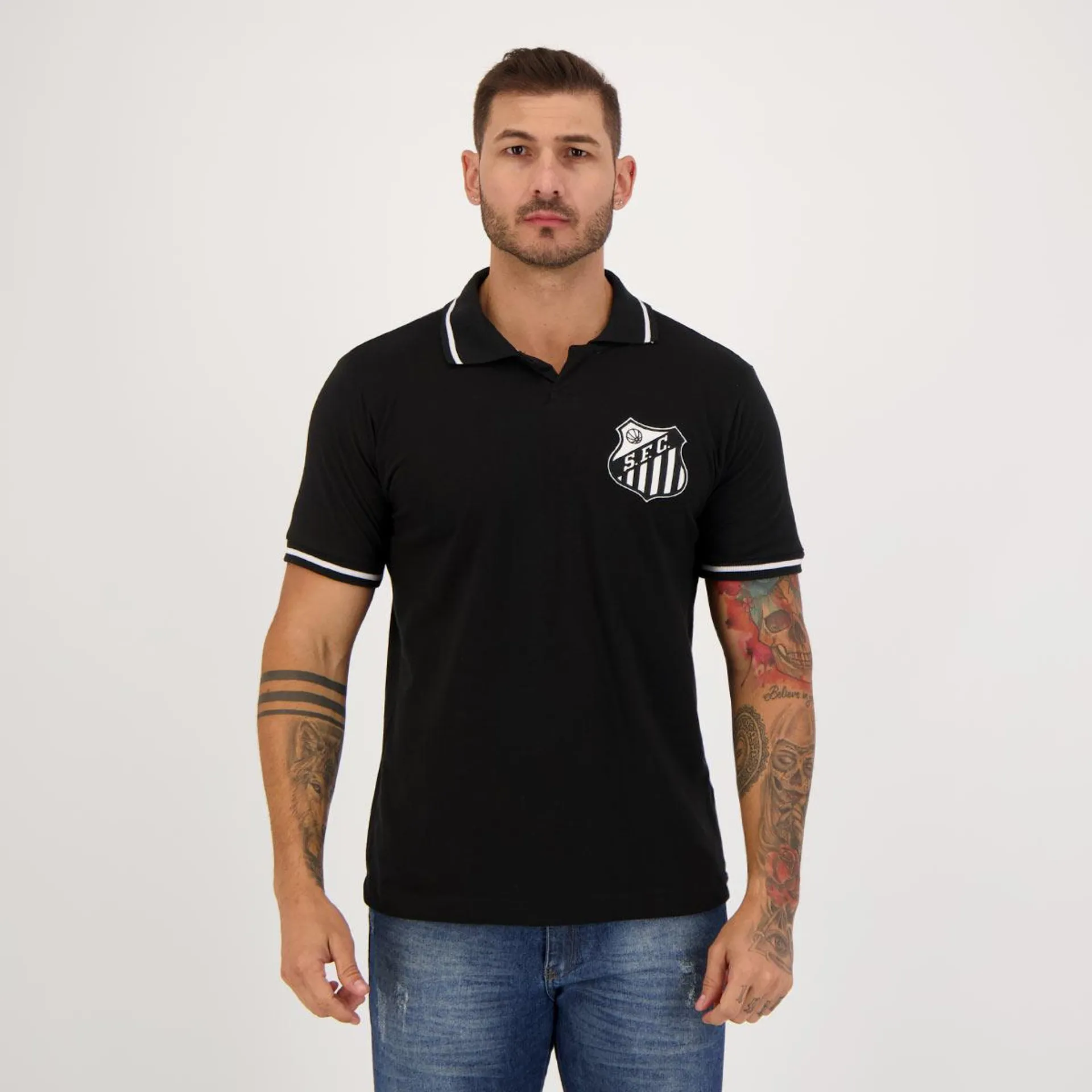 Polo Santos Retrô Preto