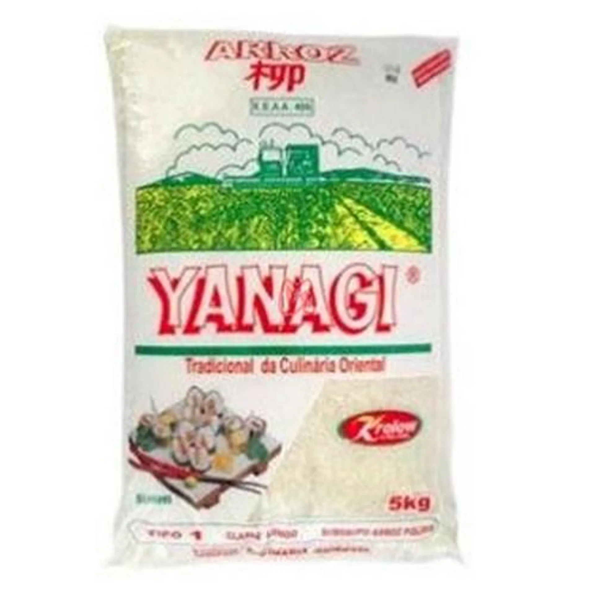 Arroz Tipo 1 Yanagi Grão Longo Pacote 5Kg