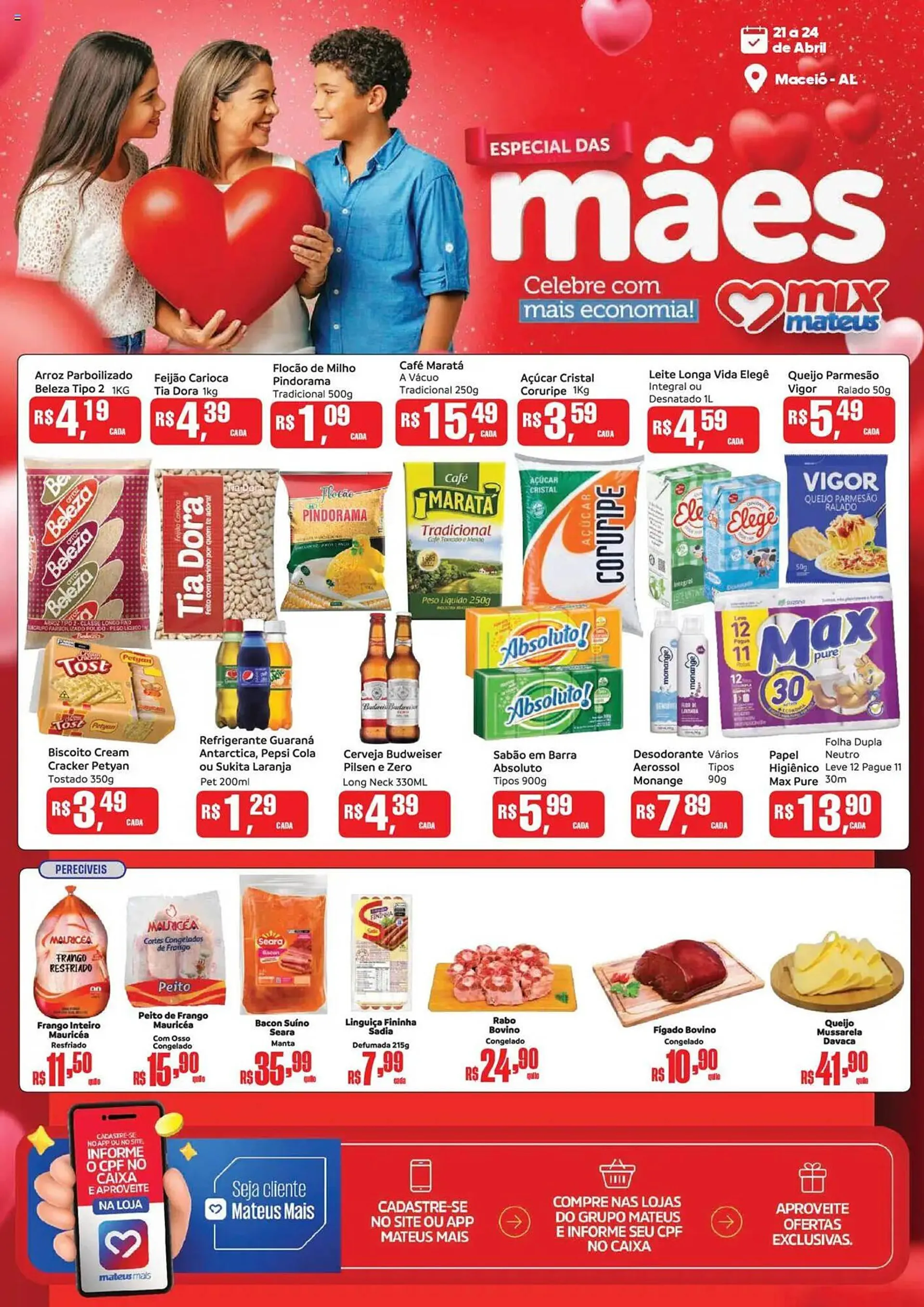 Encarte de Catálogo Supermercados Mateus 21 de abril até 24 de abril 2025 - Pagina 1