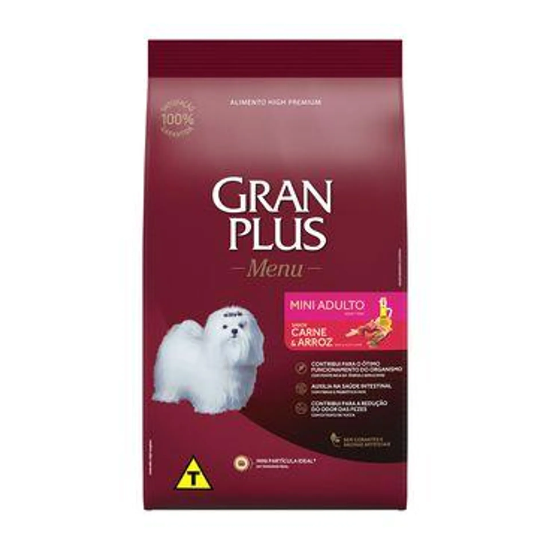 Ração GranPlus Menu Cães Adultos Mini Carne e Arroz 3kg