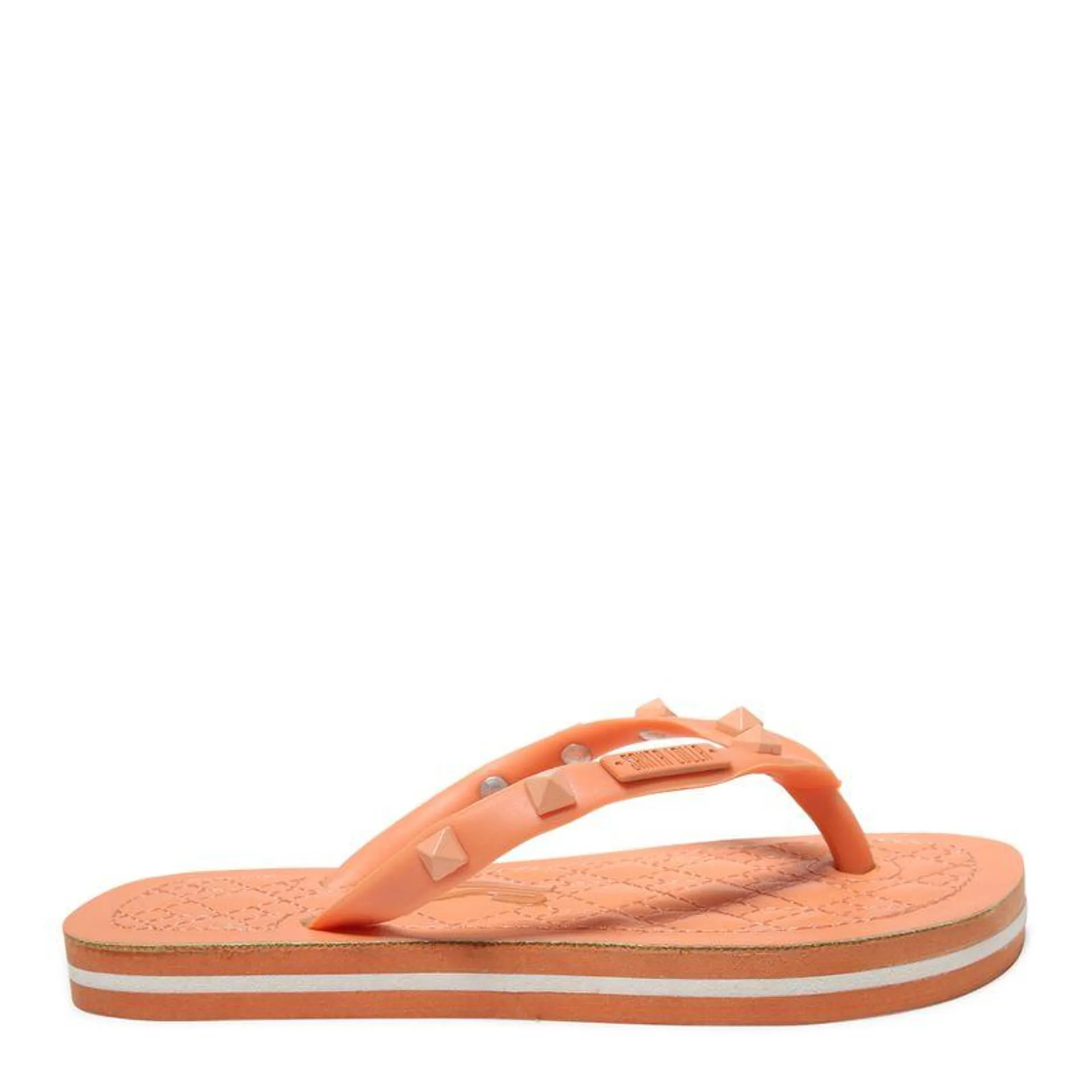 Flip Flop Infantil Laranja Borracha Spikes Flat