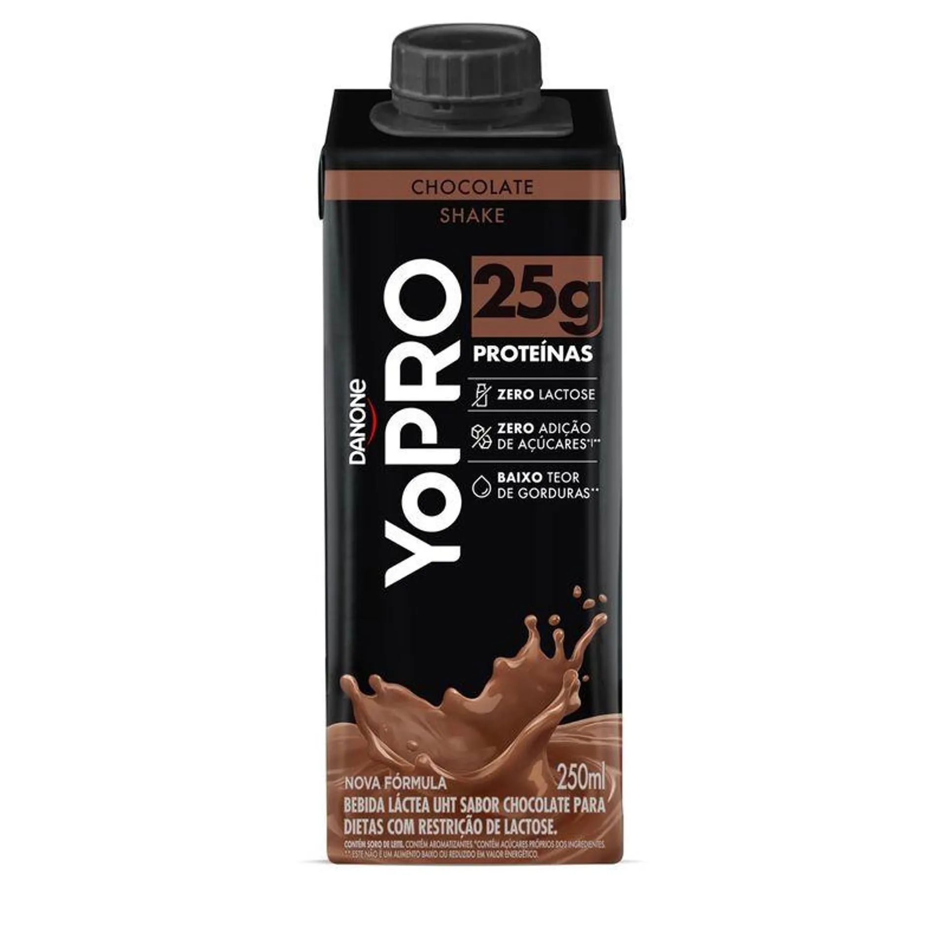 Bebida Láctea Uht Yopro 25g High Protein Chocolate Zero Lactose s/ Açúcar Caixa 250ml