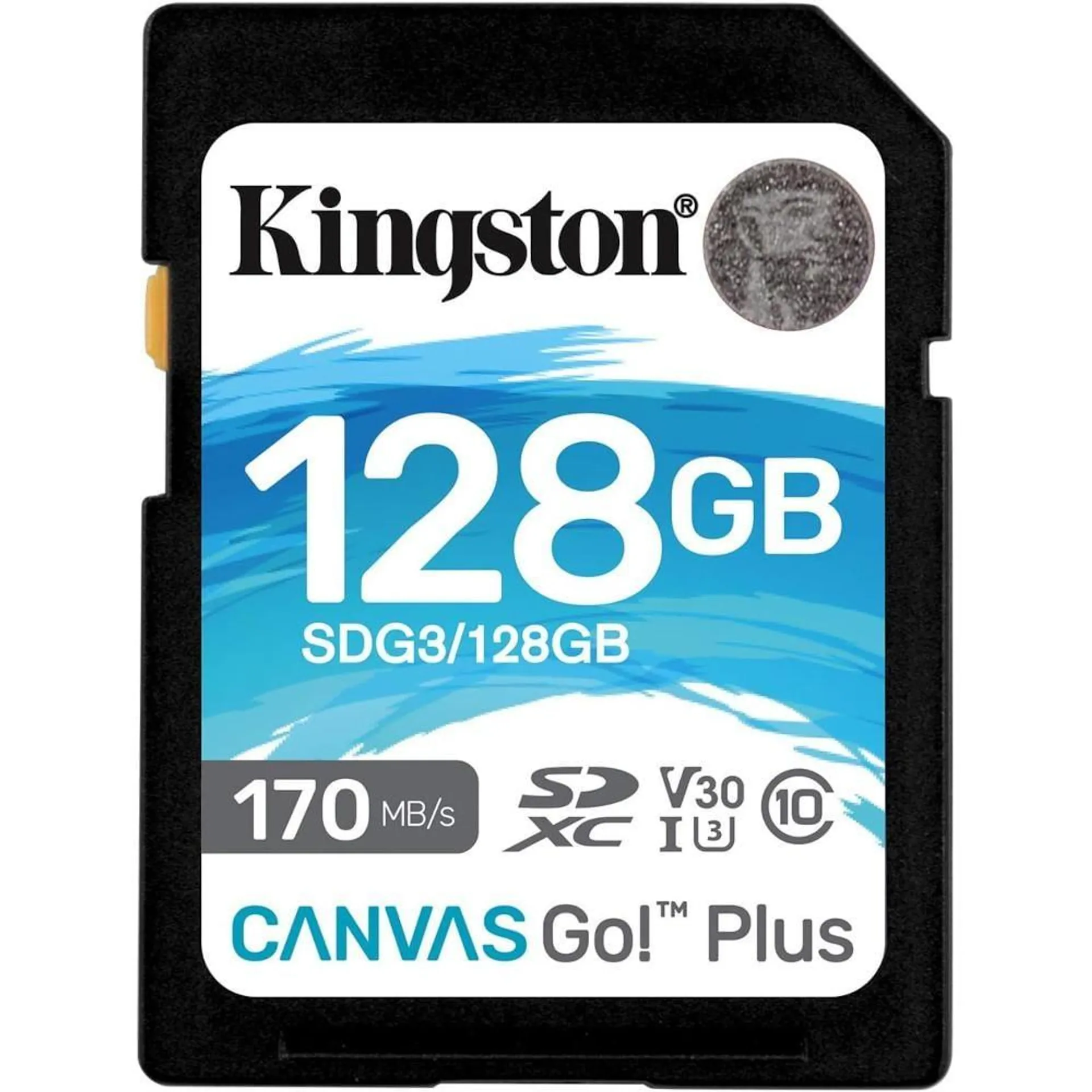 Cartão SD 128GB Kingston Canvas Go Plus para gravação de vídeo 4K UHD e modo fotográfico burst na sua DSLR, SDG3/128GB