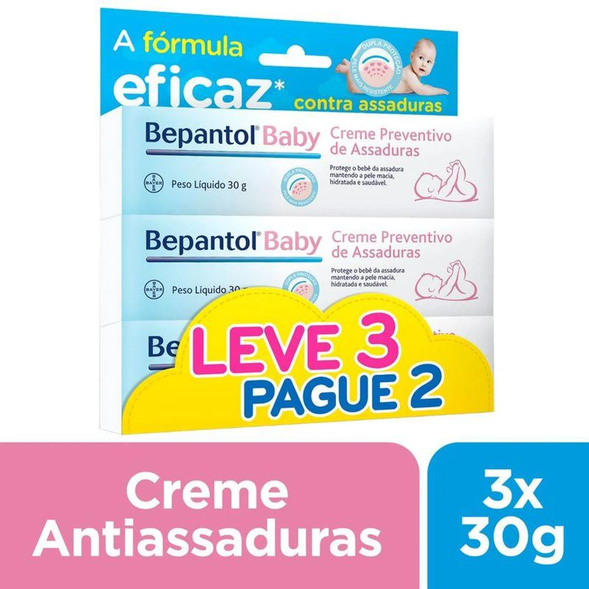 Creme Preentivo De Assaduras Bepantol Baby 30g Preço Especial Leve 3 Pague 2 Unidades