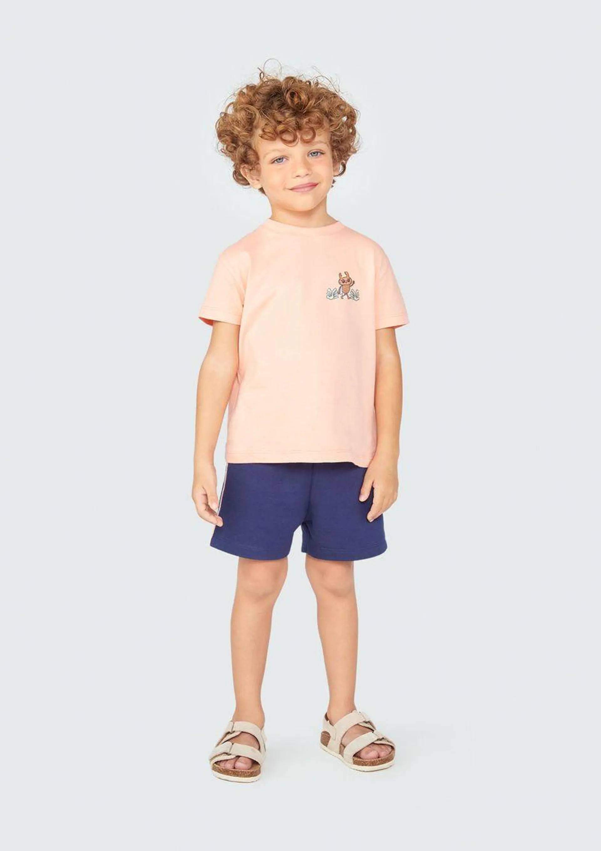 Conjunto Curto Infantil Menino Toddler - Laranja