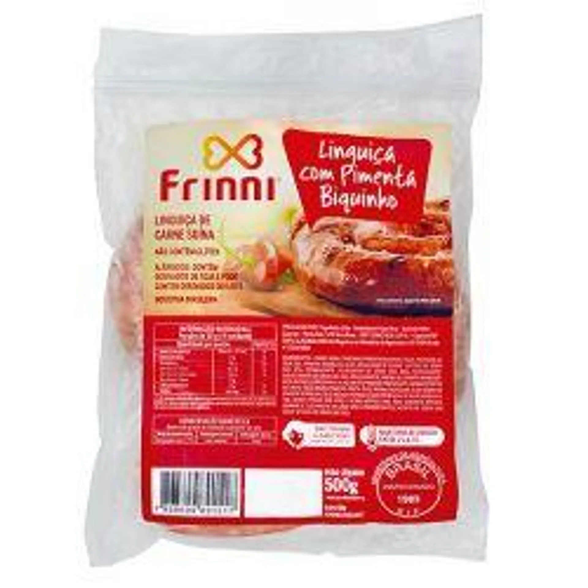 Linguiça Frinni 500g Pimenta Biquinho