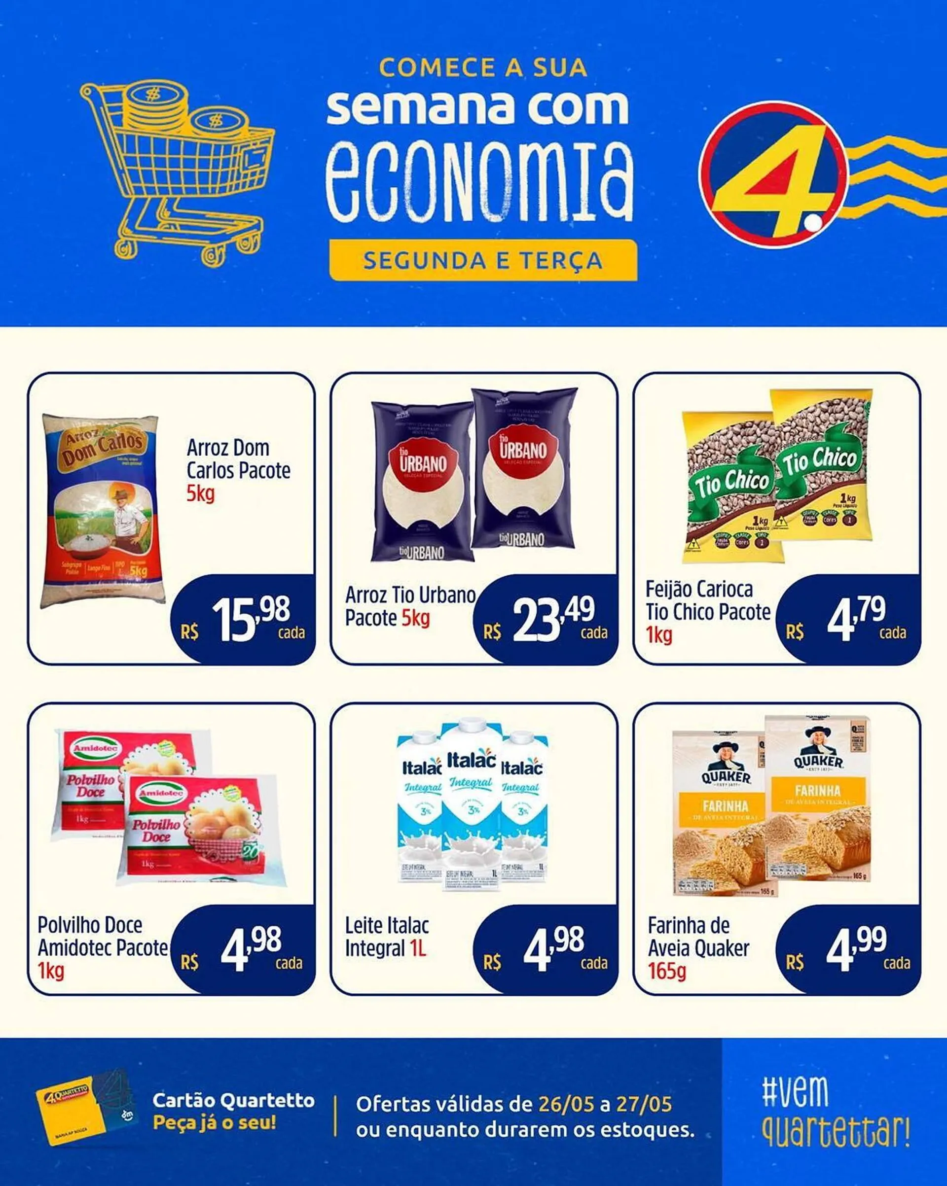 Encarte de Catálogo Quartetto Supermercados 26 de maio até 27 de maio 2025 - Pagina 1