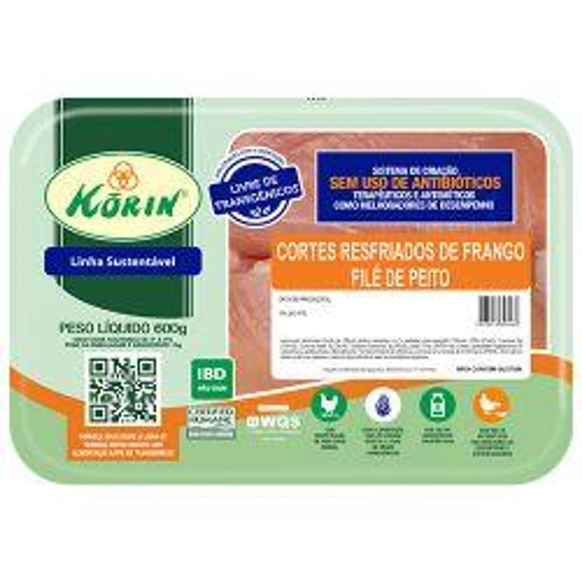 File De Peito Korin 600g Refrigerado Sem Transgênico