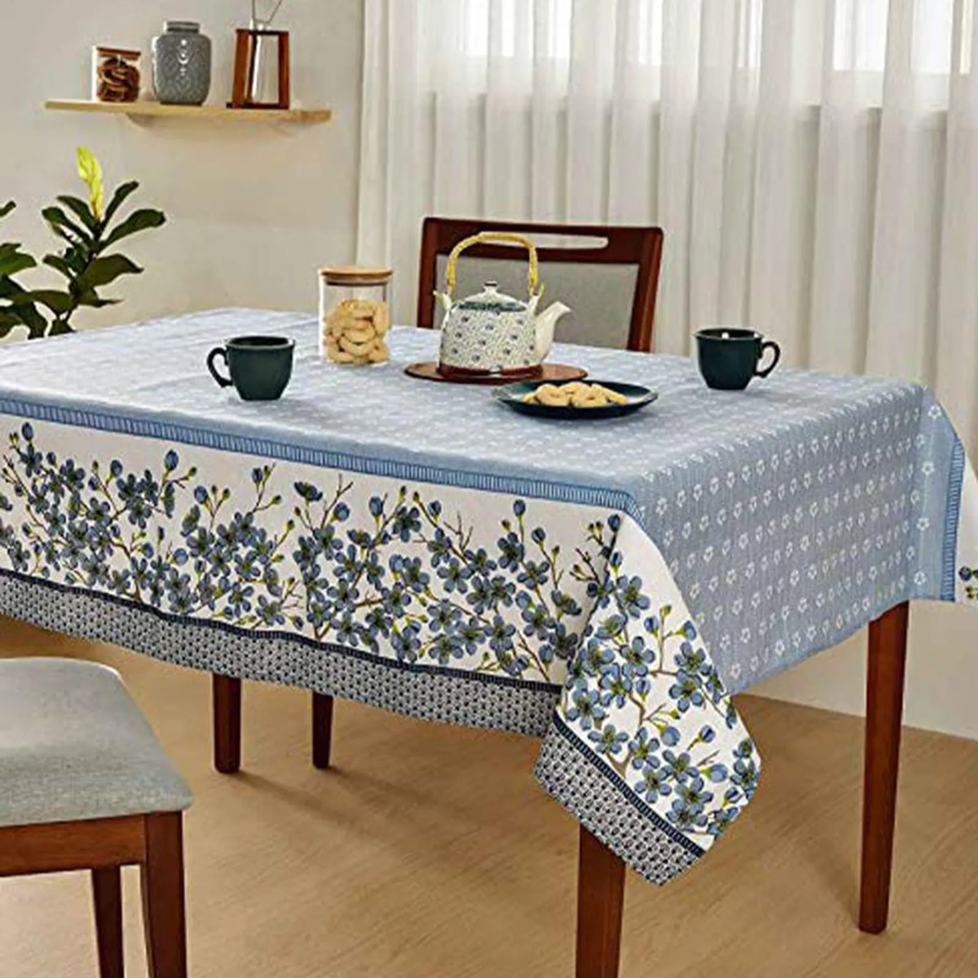 Toalha Mesa Quadrada 4 Lugares Pop Oriente Estampada 155cm - Lepper