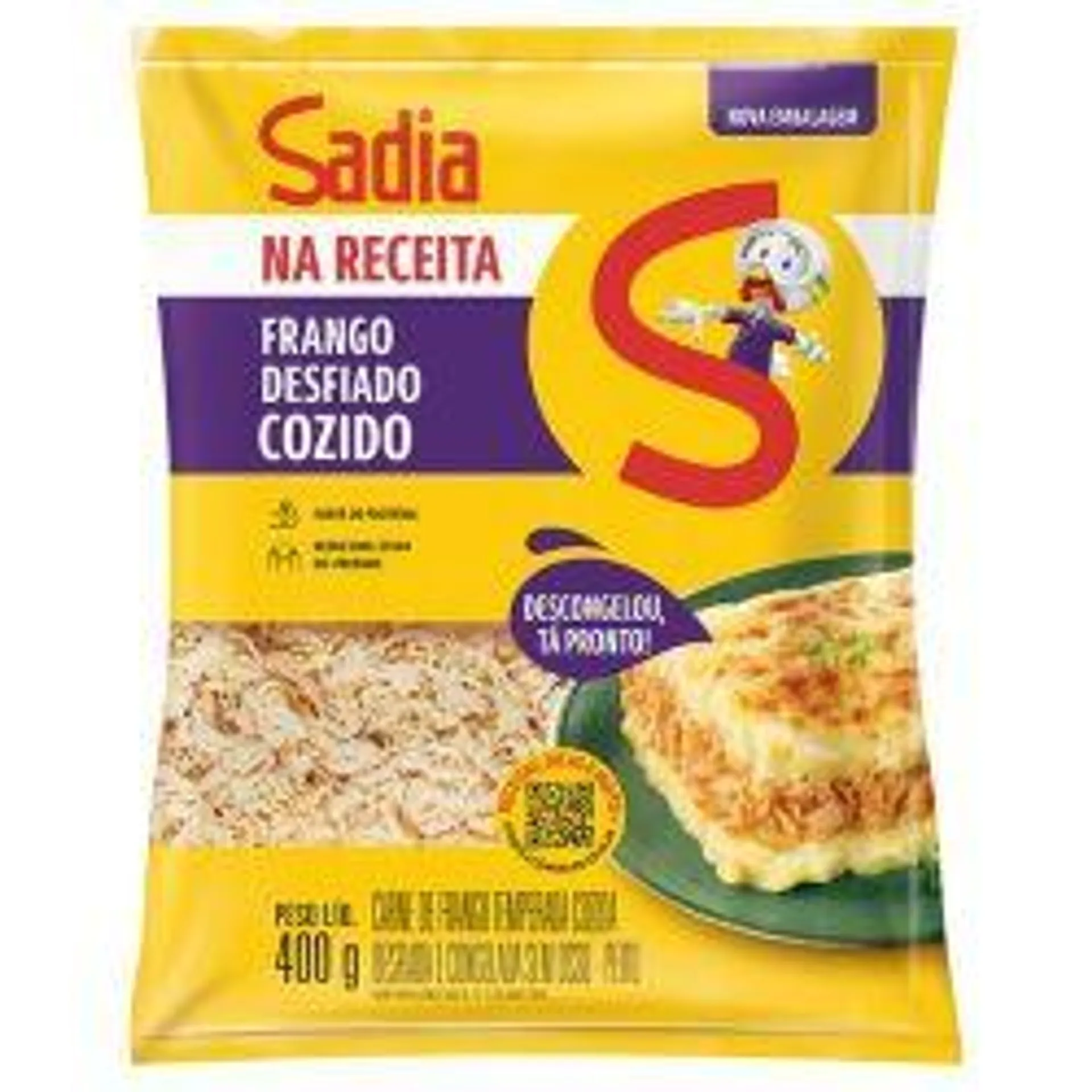 Frango Desfiado Temperado Cozido Sadia 400G