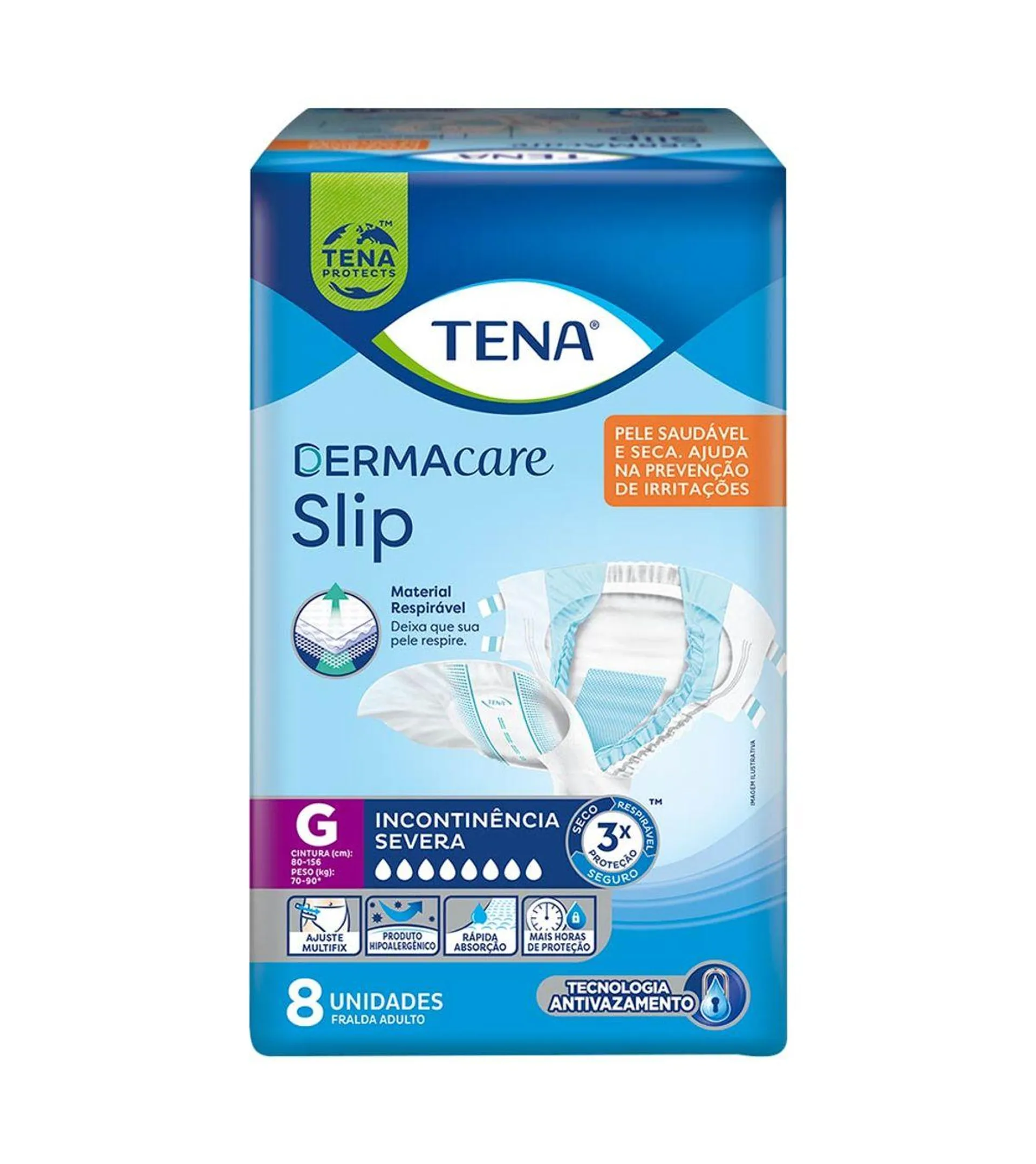 Fralda Tena Dermacare Slip Geriatrica Com 8 G Severa