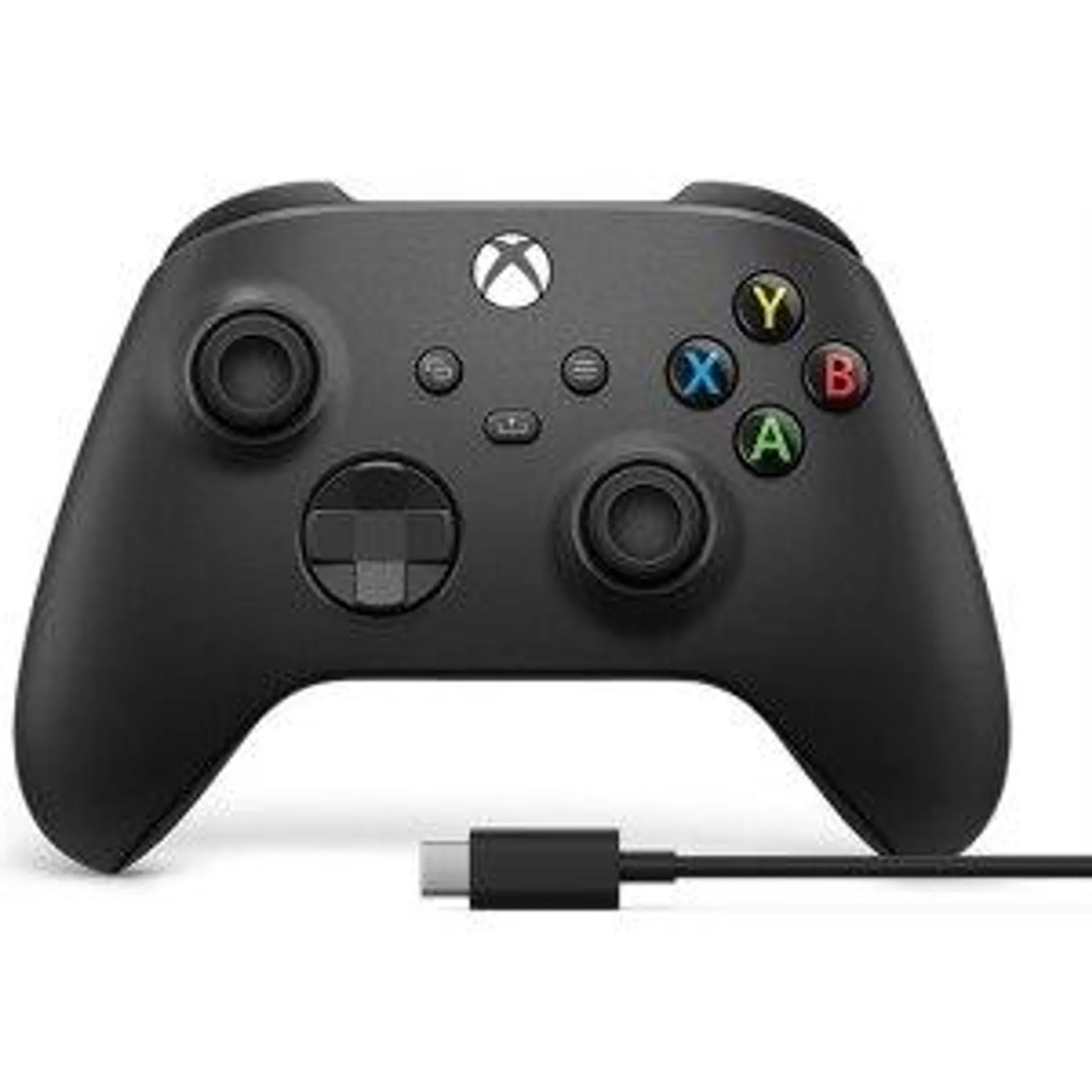 Controle Xbox Sem Fio Microsoft e Cabo USB, Preto