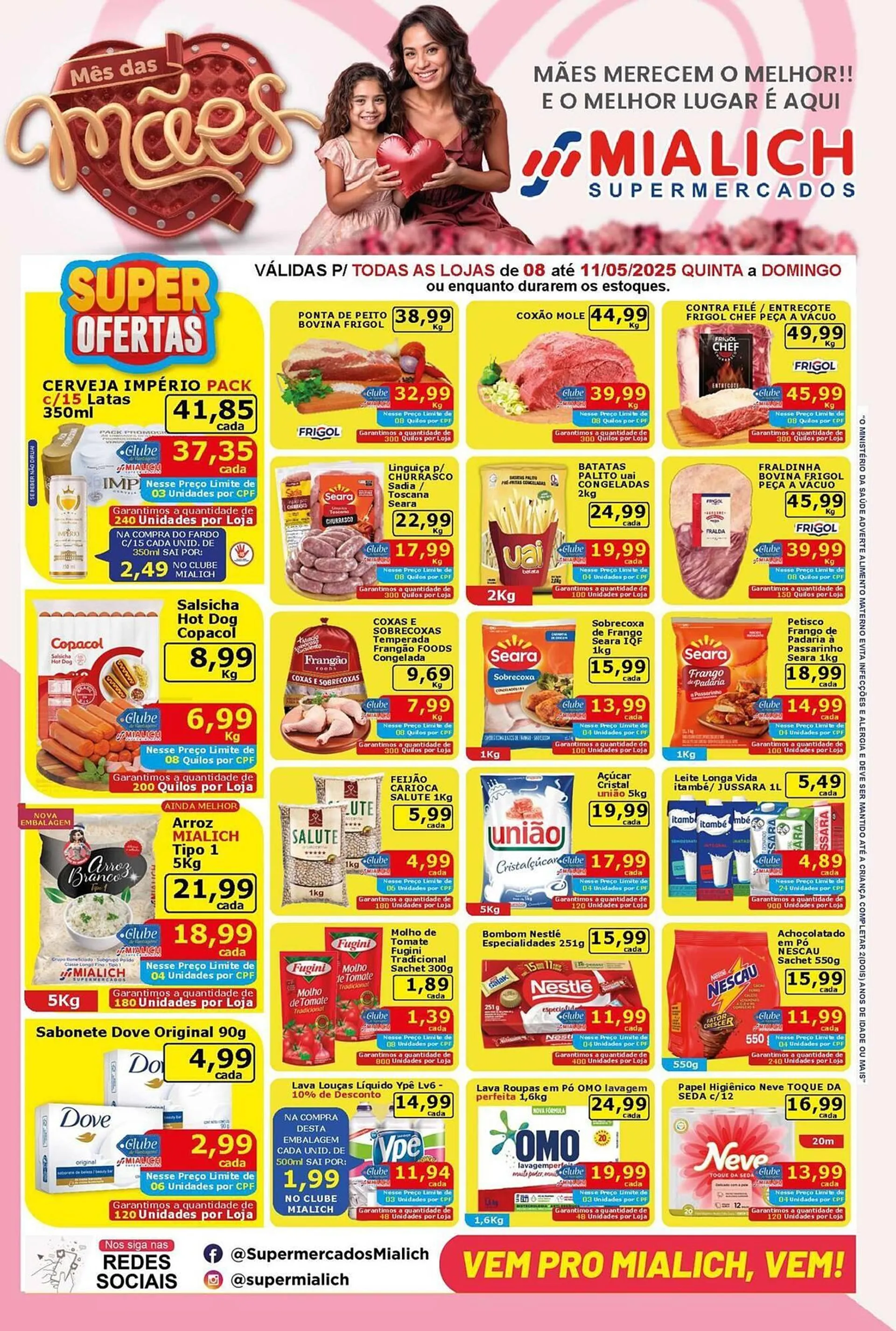 Encarte de Catálogo Mialich Supermercados 8 de maio até 11 de maio 2025 - Pagina 1