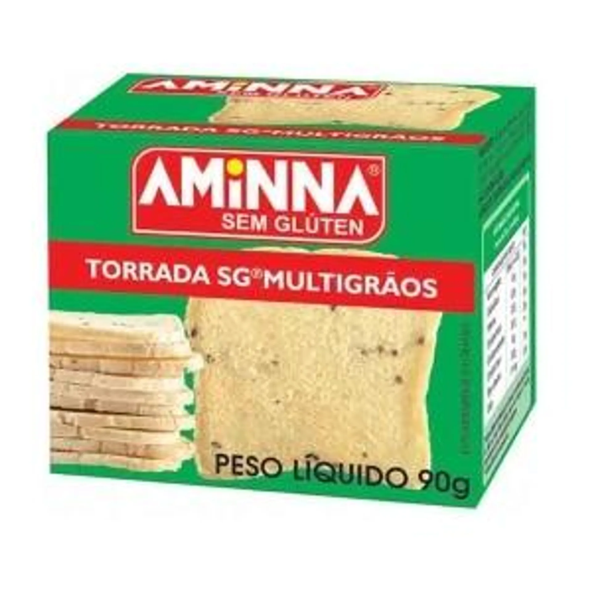 Torrada Multigrãos Aminna Sem Glúten 90g