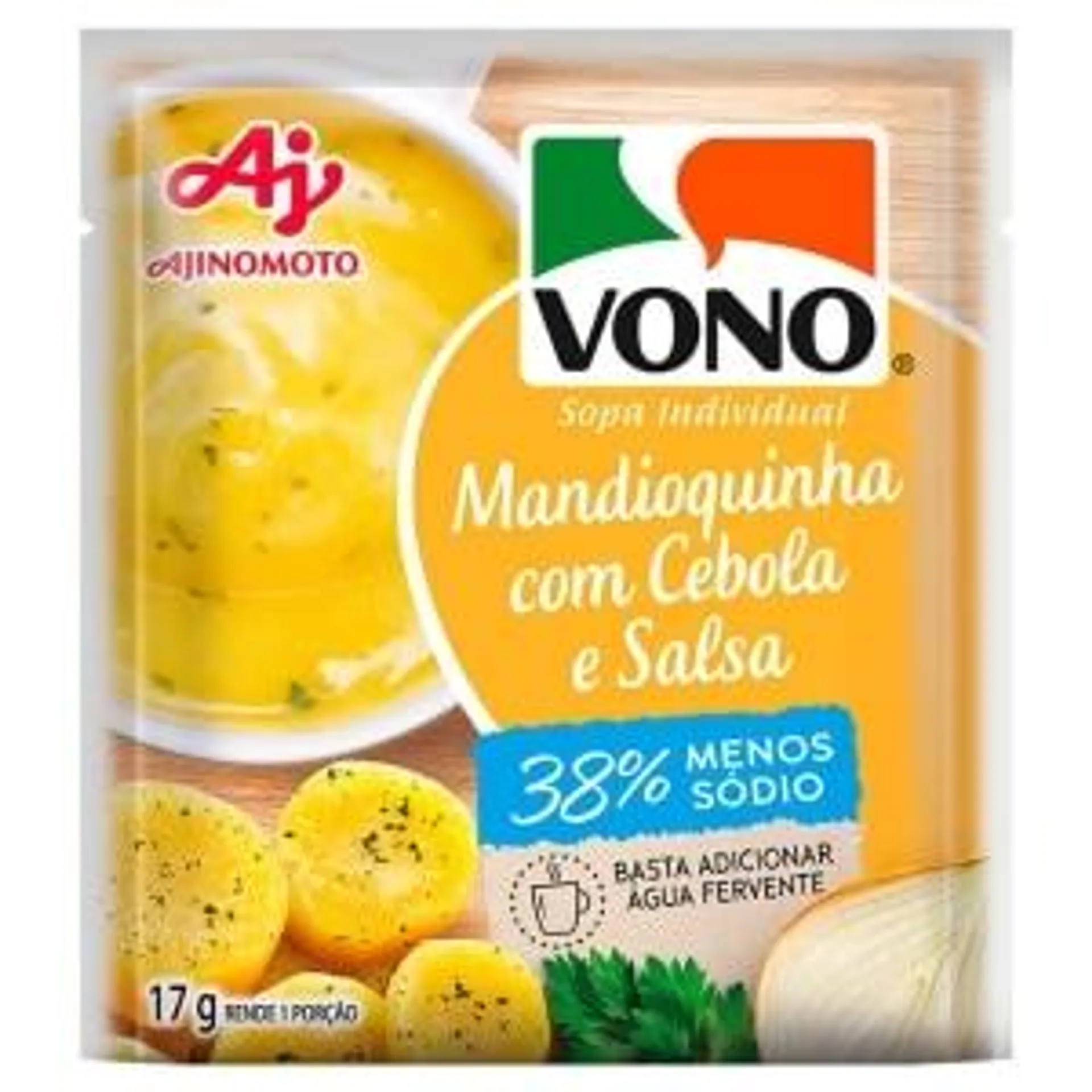 Sopa Instantânea Vono Mandioquinha, Cebola e Salsa 30% Menos Sódio 17g