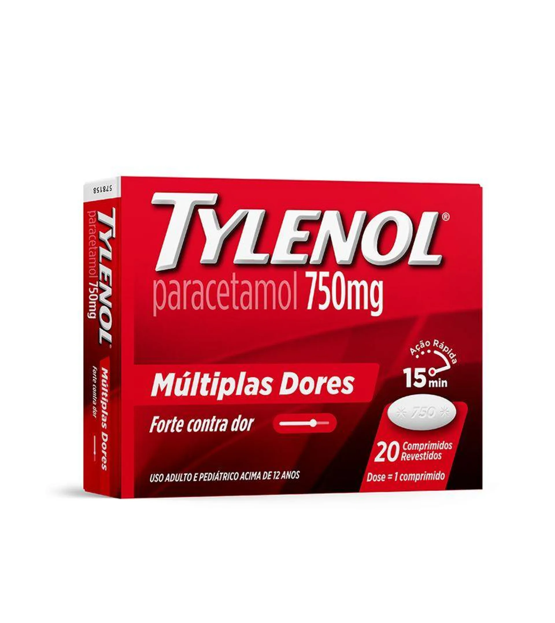 Tylenol 750mg Com 20 Comprimidos