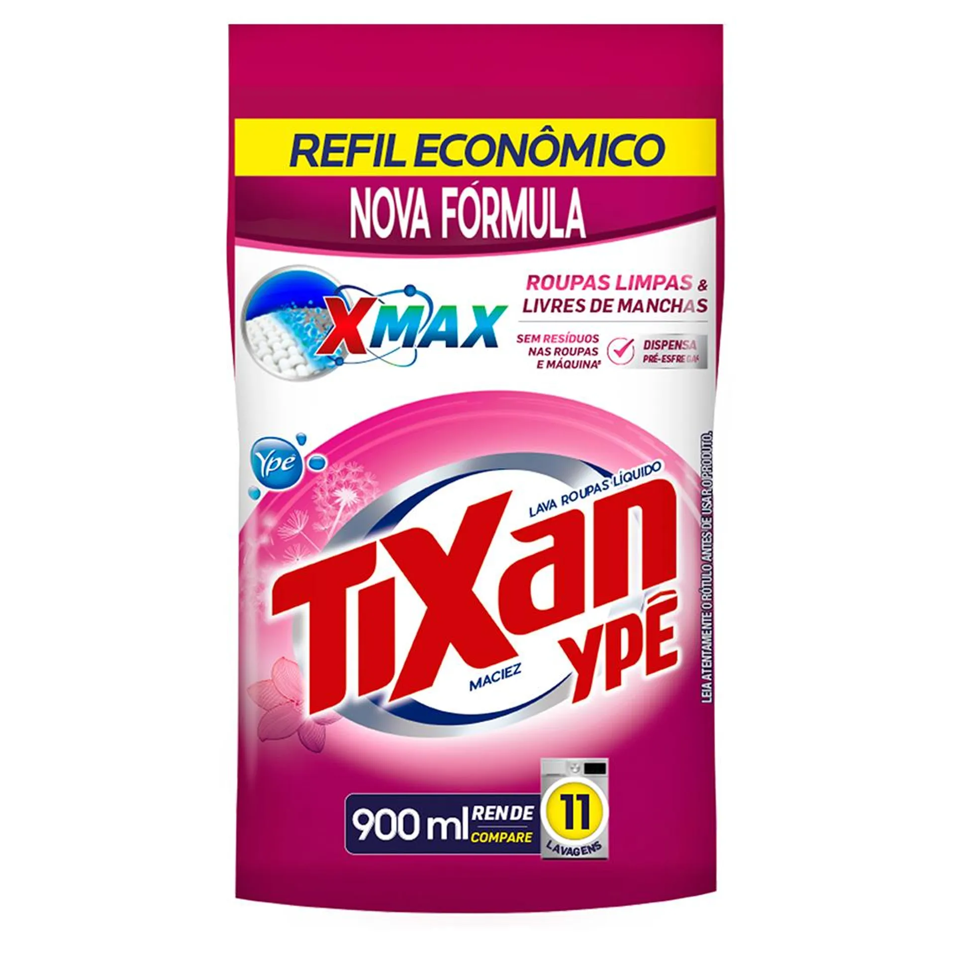 Lava Roupas Líquido Tixan Maciez Refil Econômico 900ml