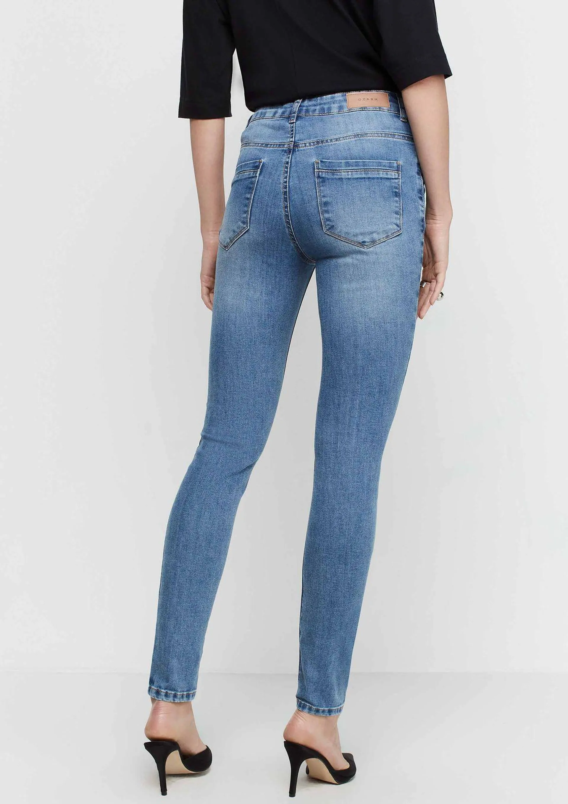 Calça Jeans Super Skinny Cintura Média - Azul