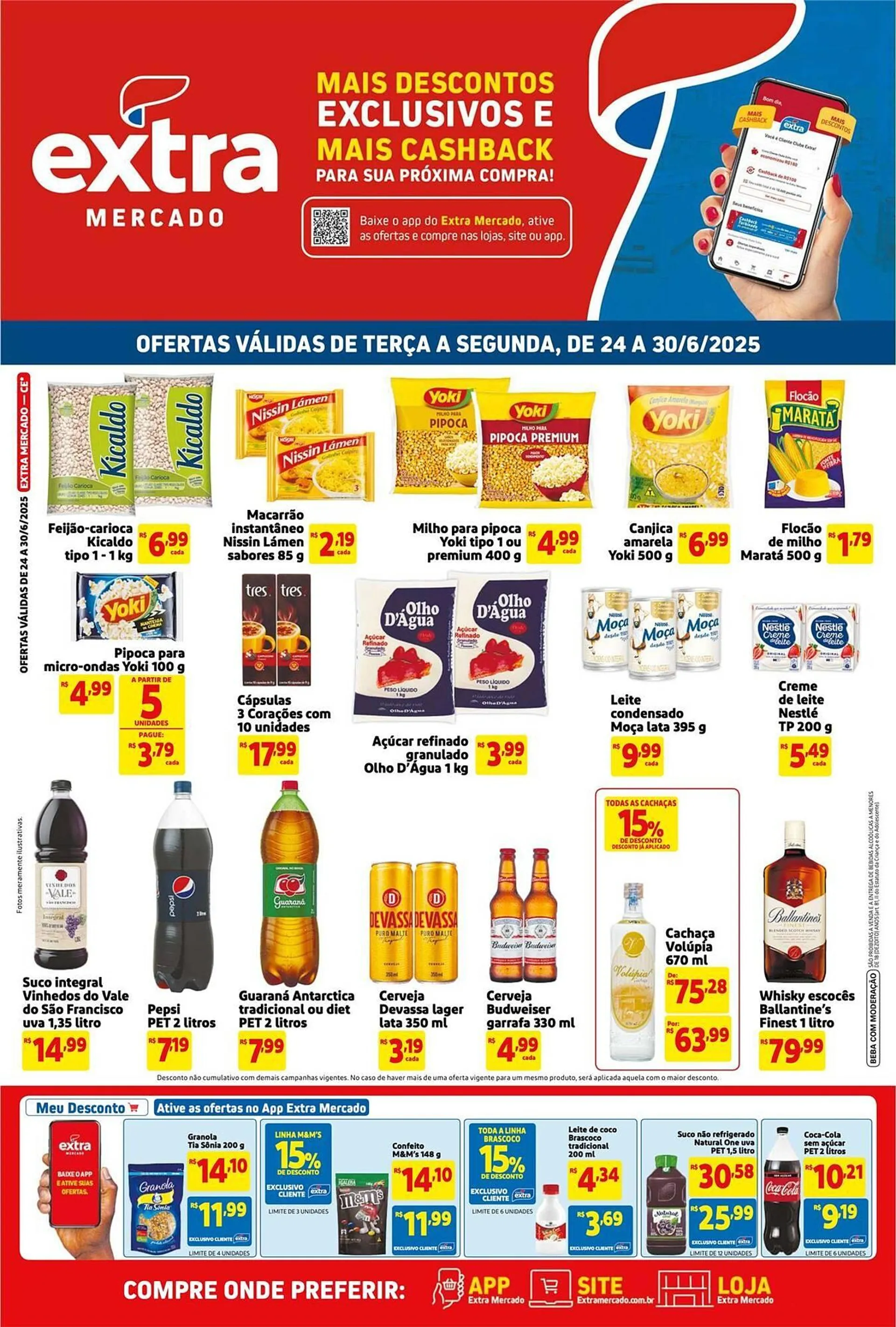 Encarte de Catálogo Mercado Extra 24 de junho até 30 de junho 2025 - Pagina 1