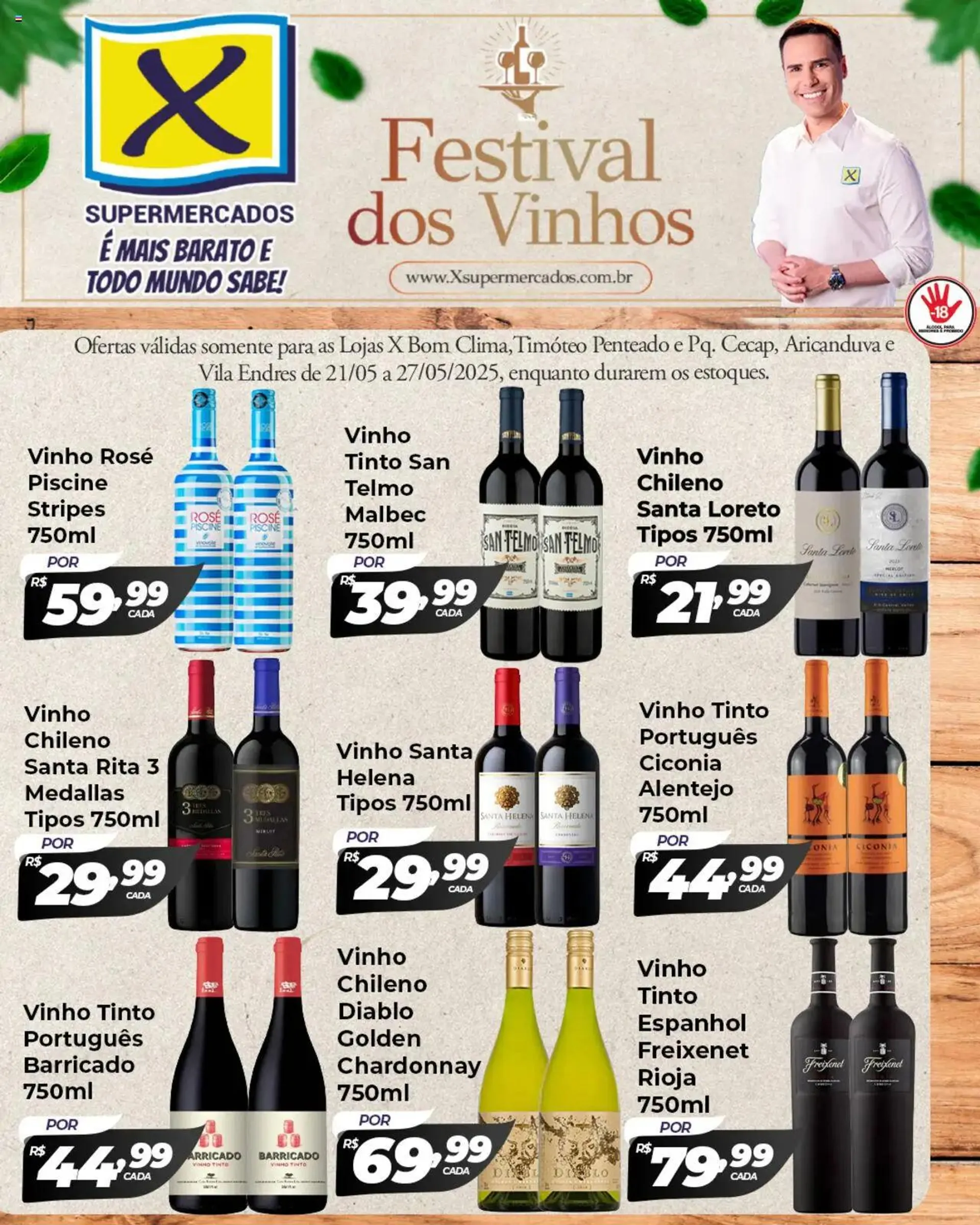 Encarte de X Supermercados - Ofertas Festival dos Vinhos 21 de maio até 27 de maio 2025 - Pagina 1