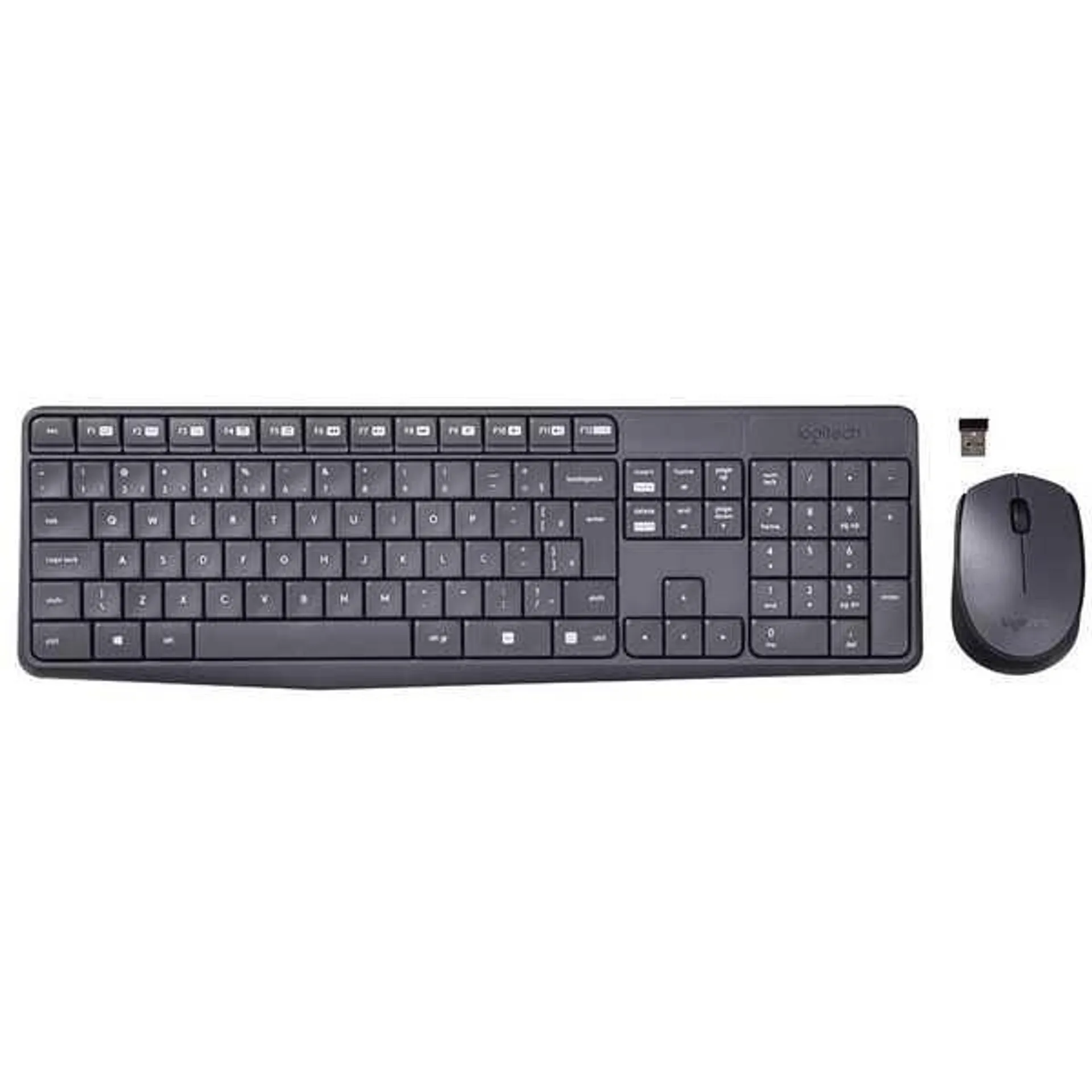 Kit Teclado e Mouse Wireless USB Cinza MK235 1 UN Logitech