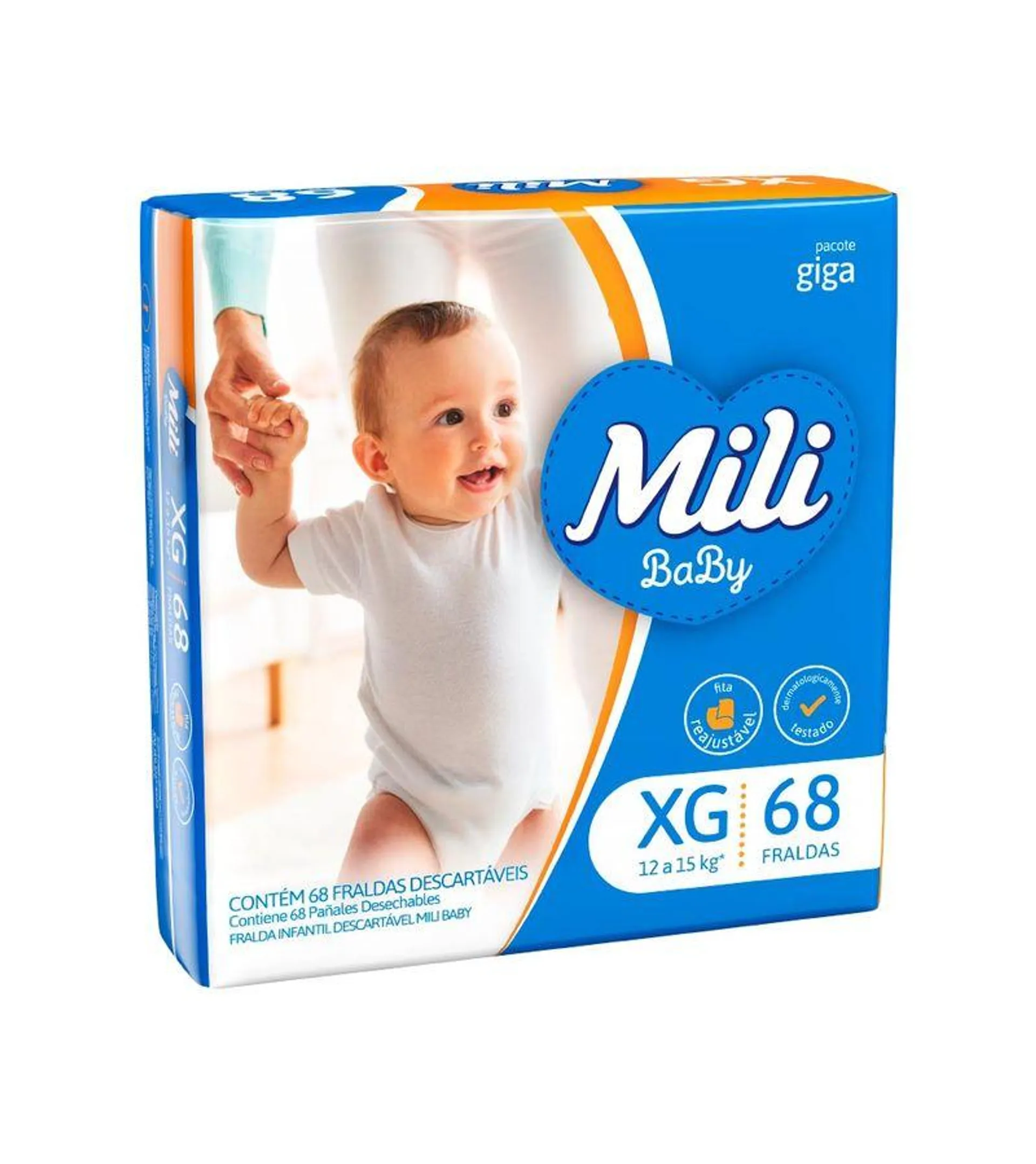 Fralda Mili Baby Giga Com 68 Tamanho Xg Giga