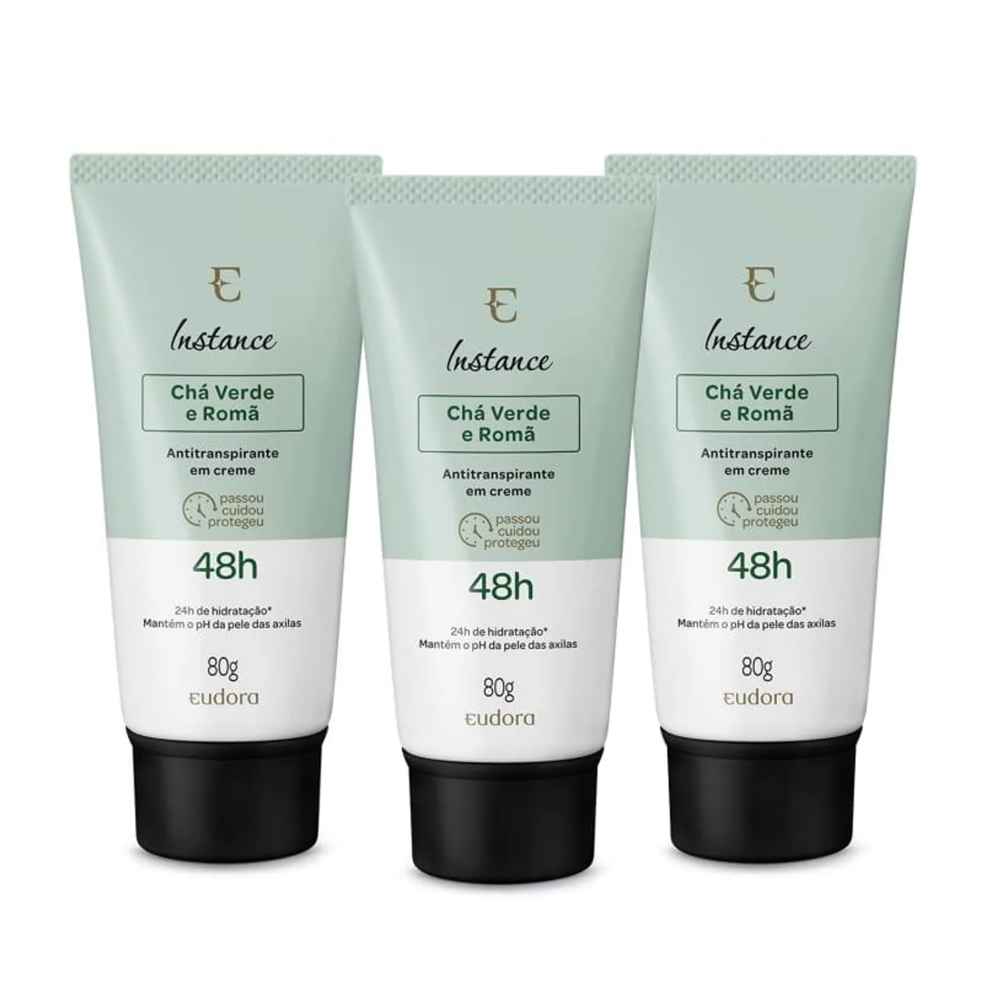 Combo Instance Chá Verde e Romã: Desodorante Antitranspirante Creme 3x80g