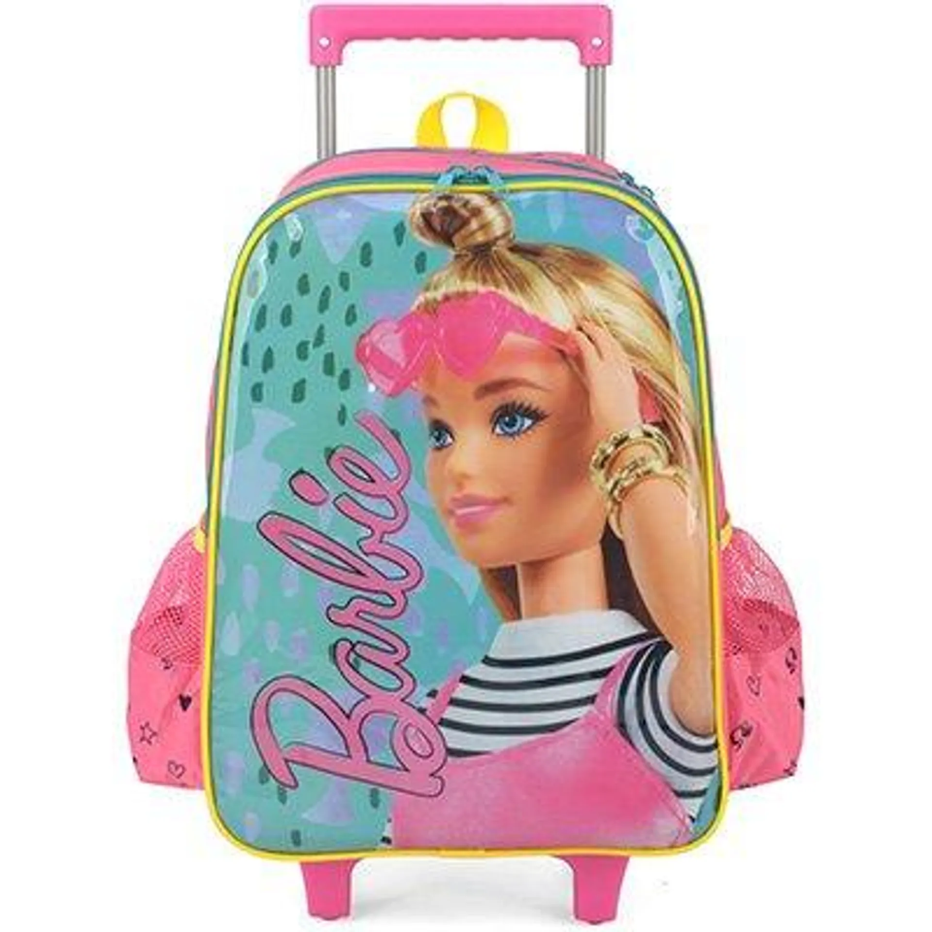 Mochila Escolar Infantil de Rodinhas Barbie Mattel em Poliéster Luxcel - PT 1 UN