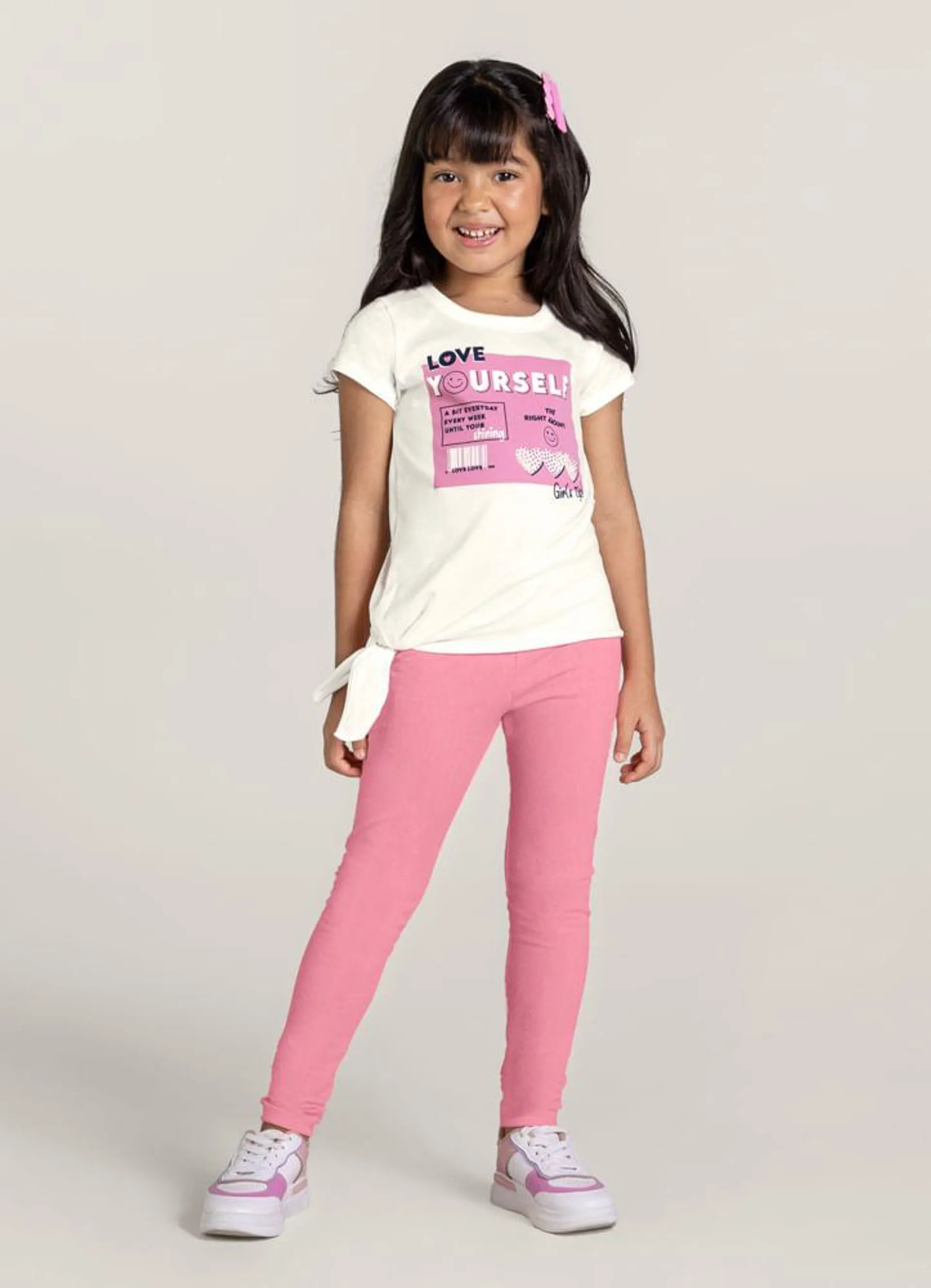 Conjunto Infantil menina com blusa e calça legging Brandili