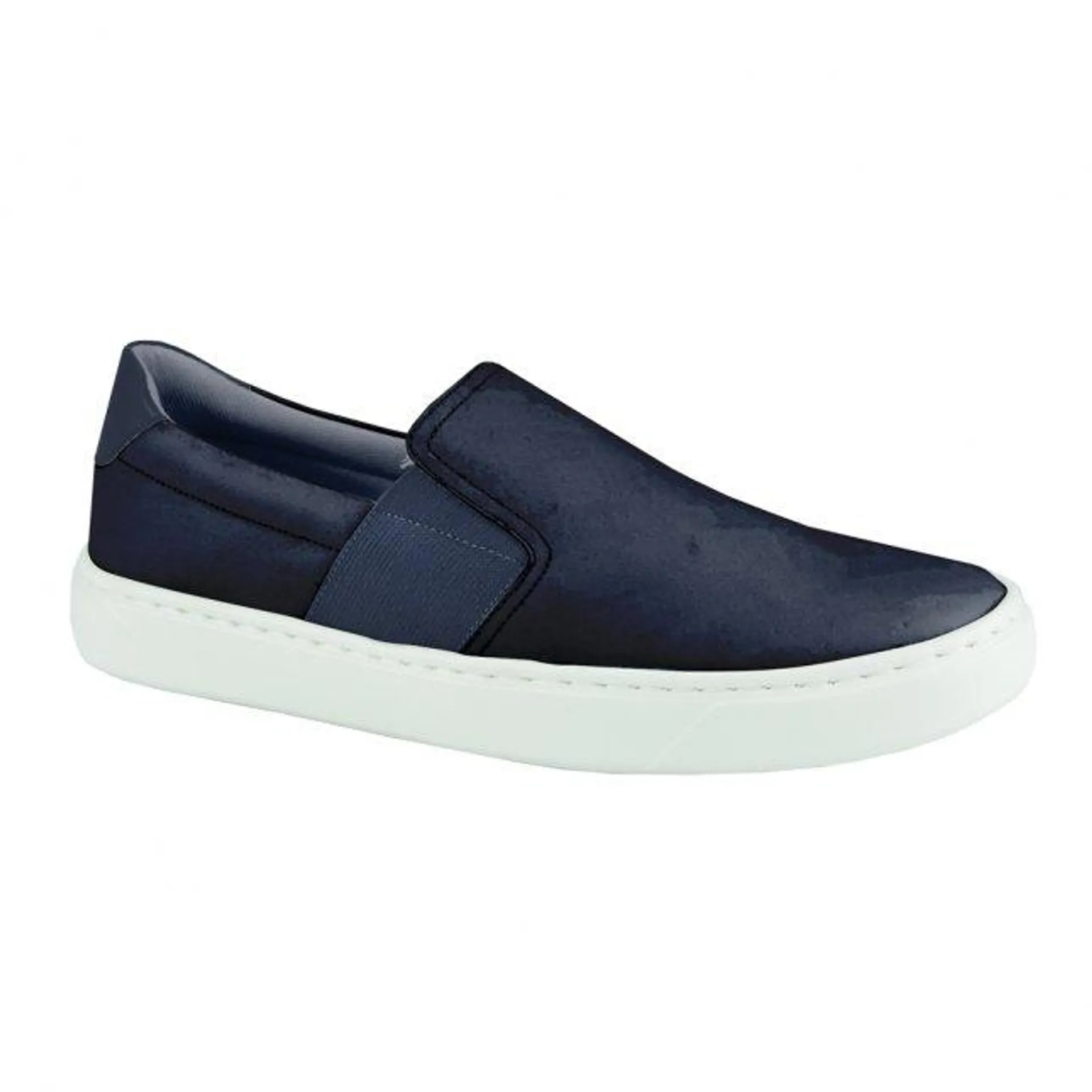 Tênis Slip On Masculino Azul Marinho Couro