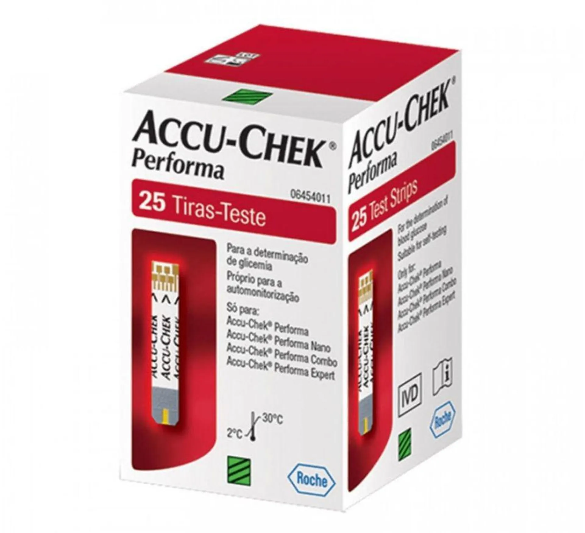 Tiras Accu Chek Performa Para Controle de Glicemia 25 Unidades