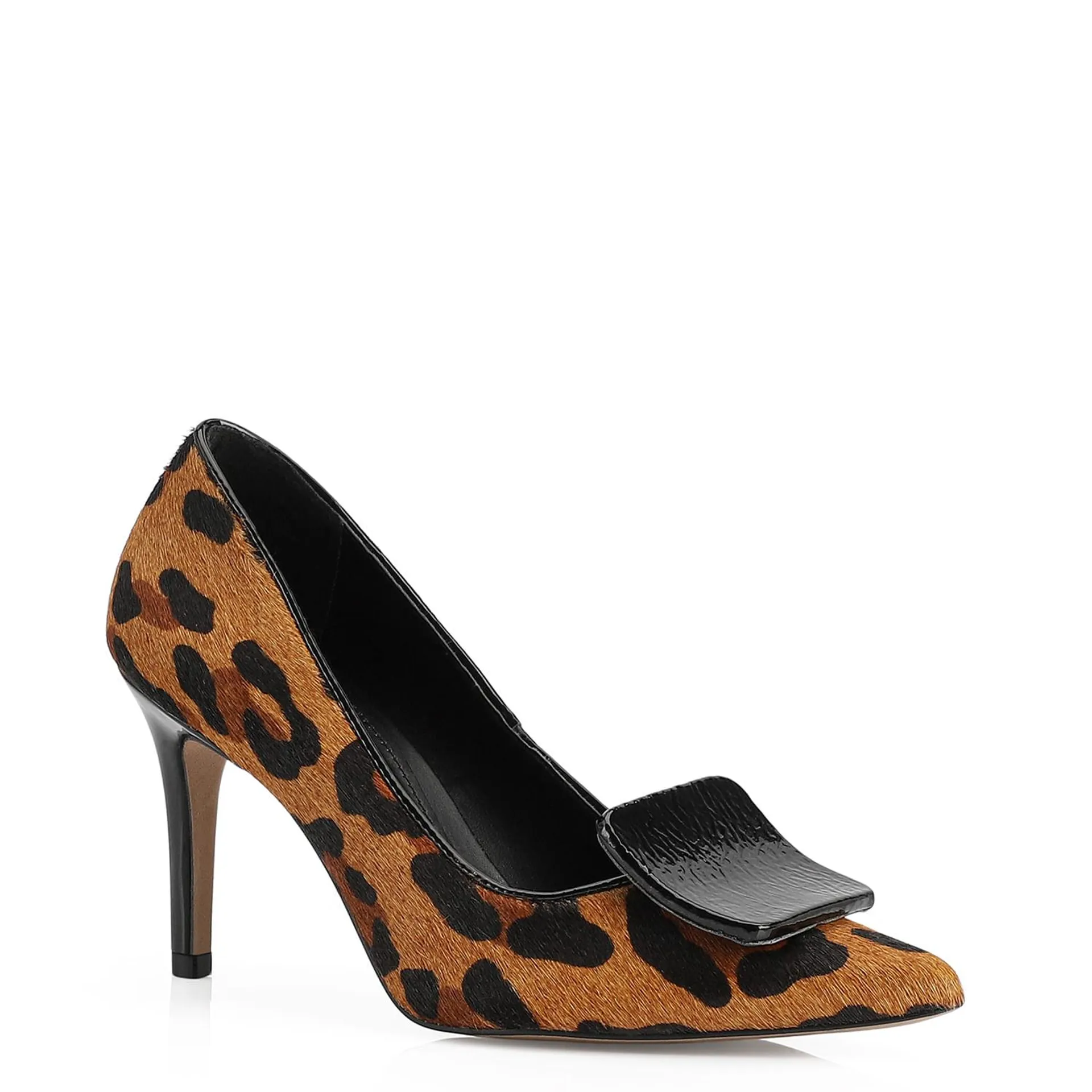 Scarpin Couro Estampa Leopardo