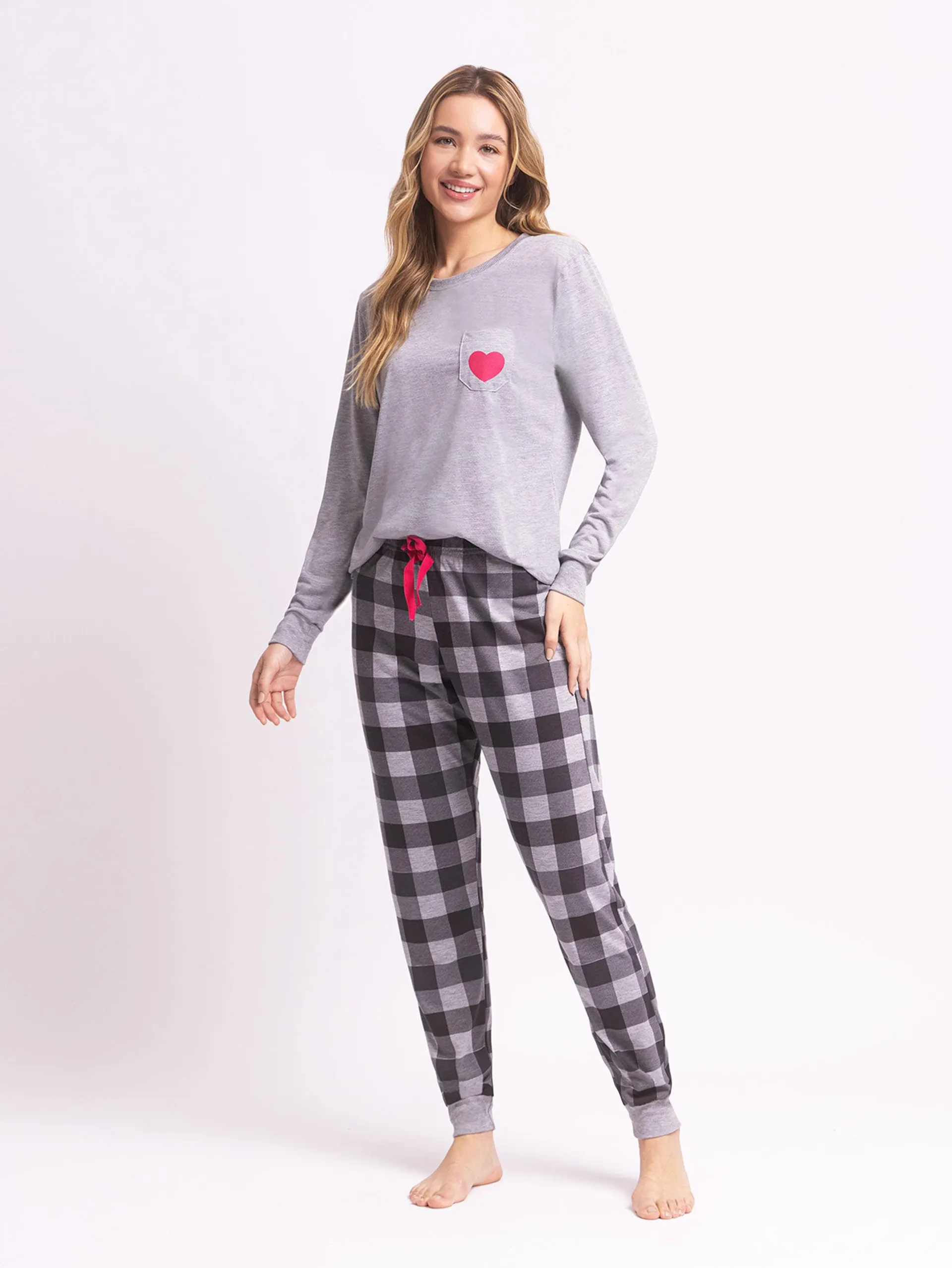 Pijama Feminino Manga Longa Amores