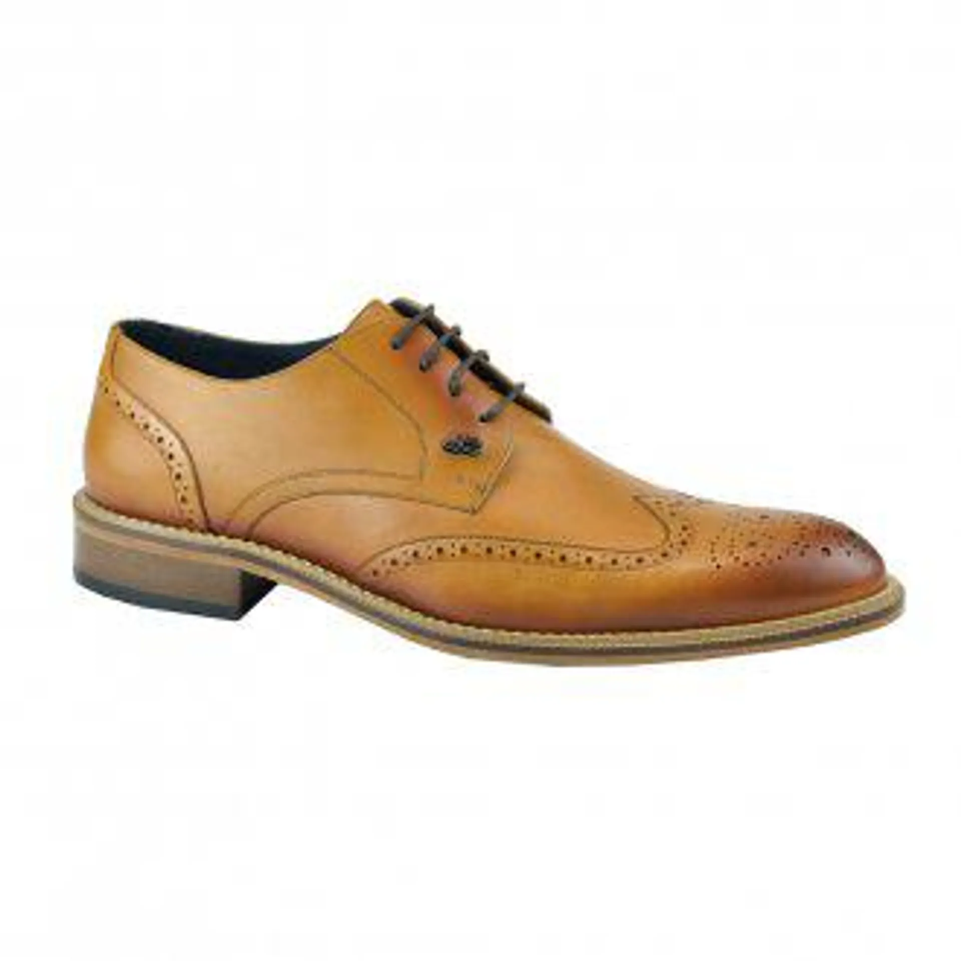 Sapato Brogue Caramelo Marrom Couro