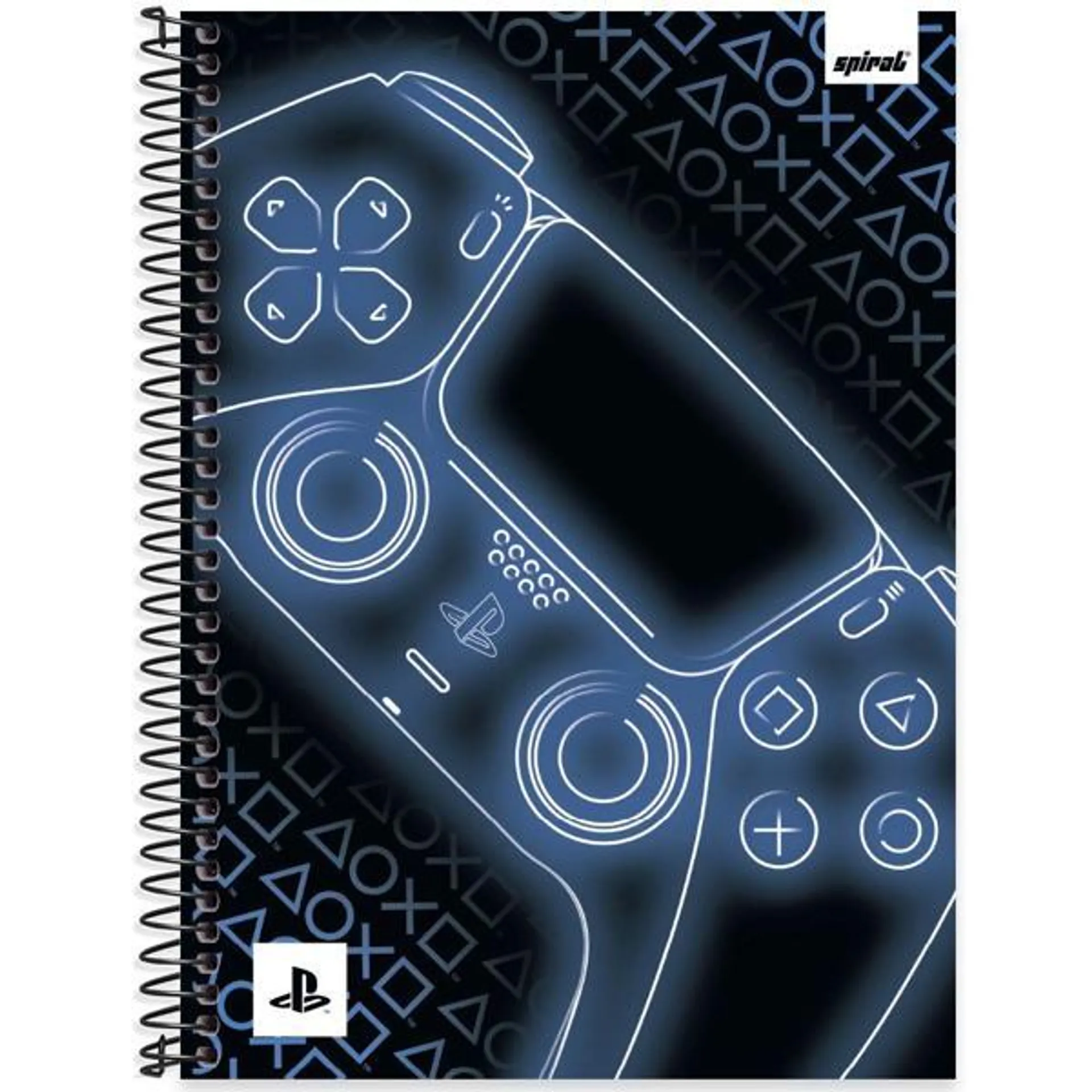 Caderno Universitário Capa Dura 1X1 80 Folhas Playstation Spiral - PT 1 UN